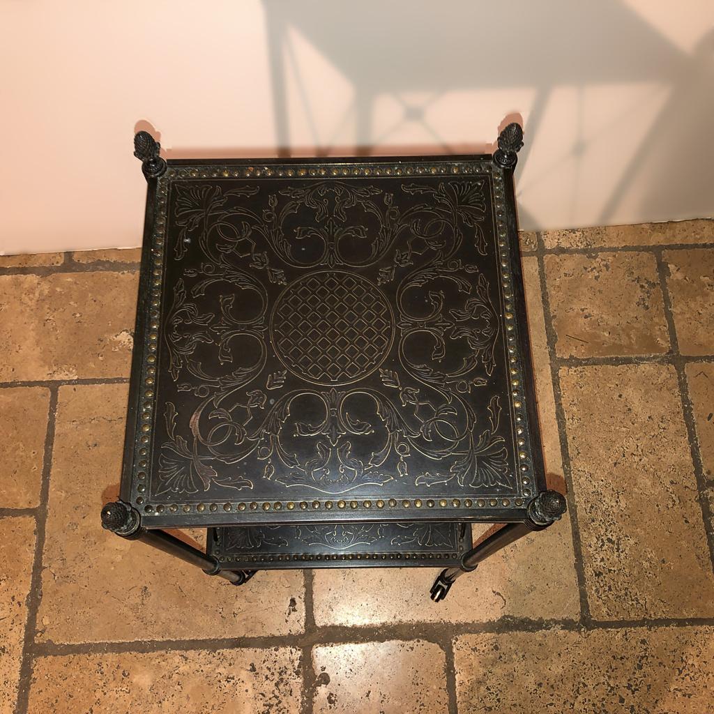 Directoire Style Bronze Side Table In Good Condition In Westwood, NJ