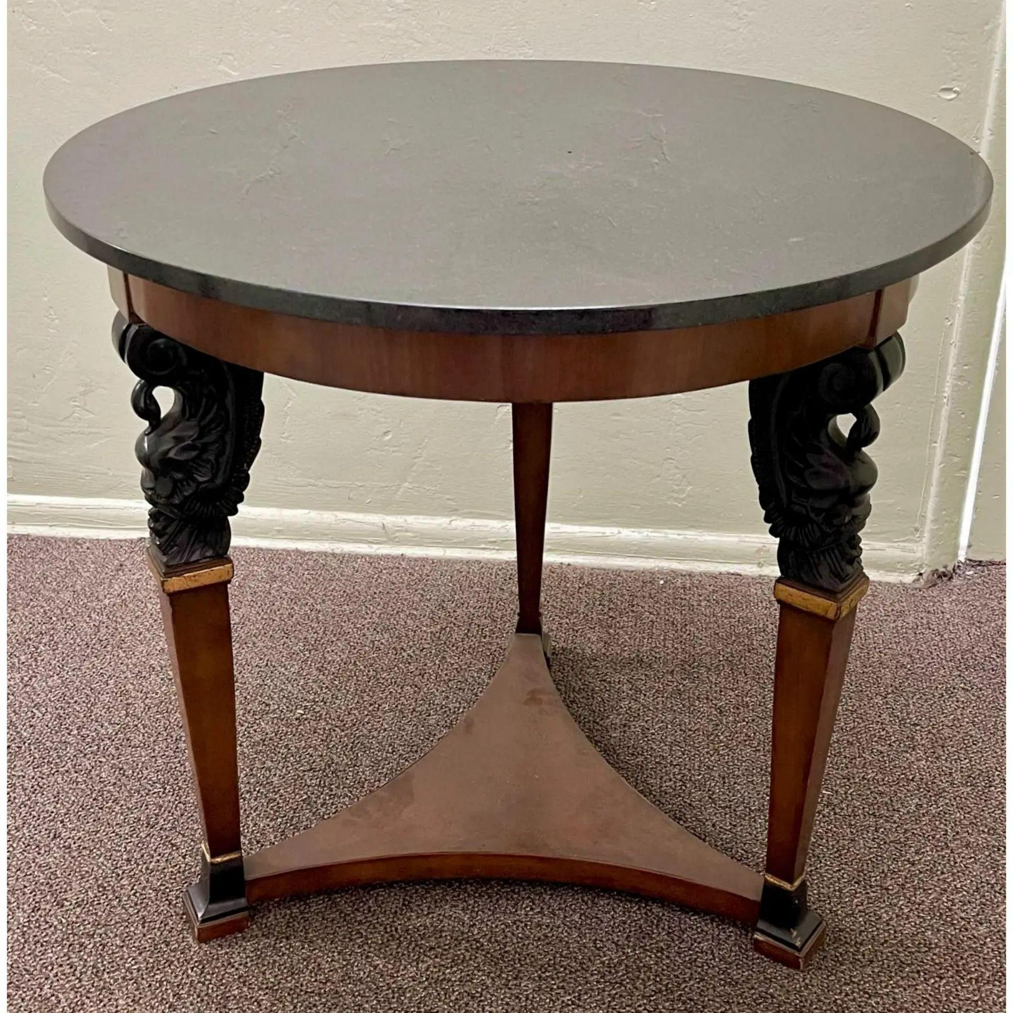 Directoire Style Charles Pollock for William Switzer Marble Top Table In Good Condition For Sale In LOS ANGELES, CA