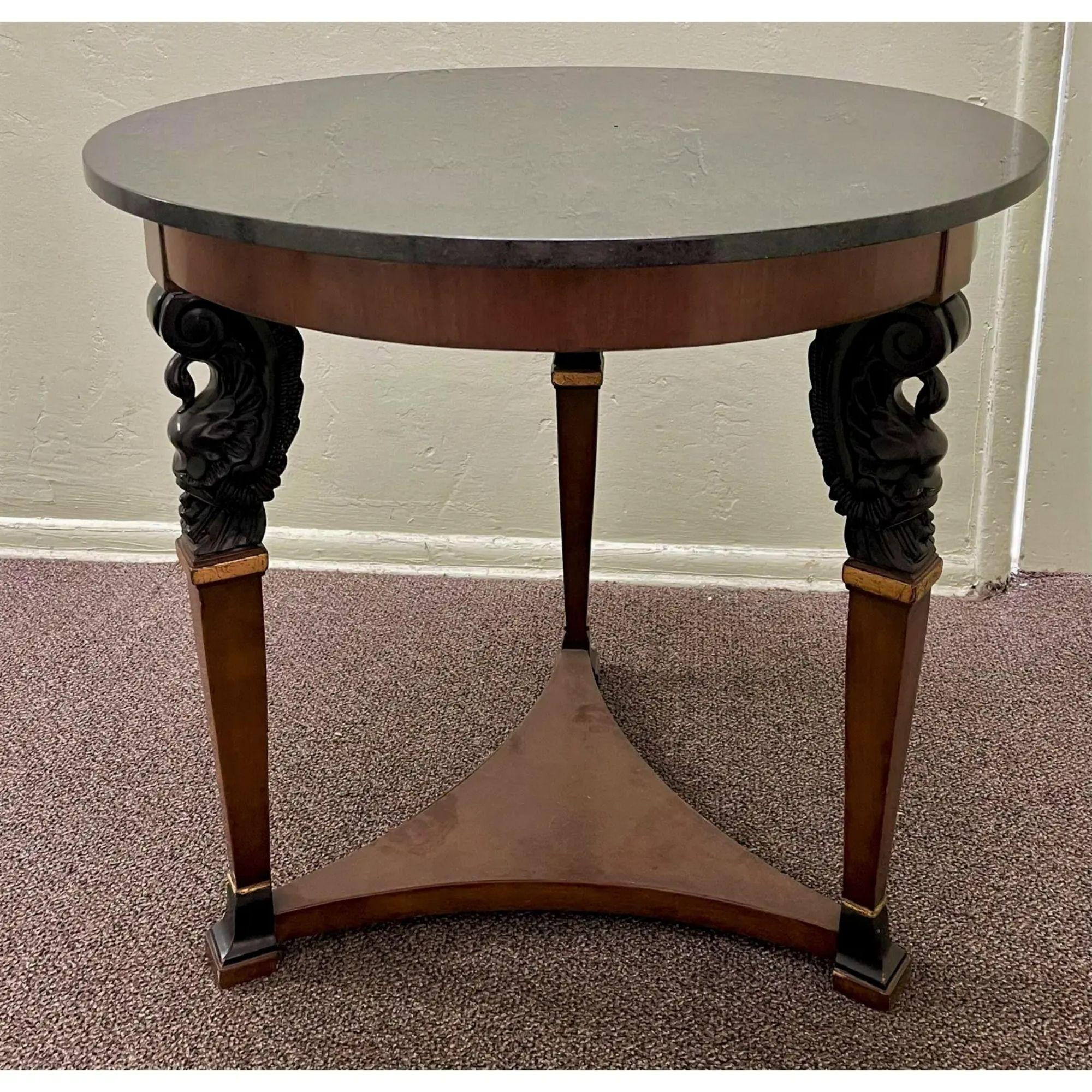20th Century Directoire Style Charles Pollock for William Switzer Marble Top Table For Sale