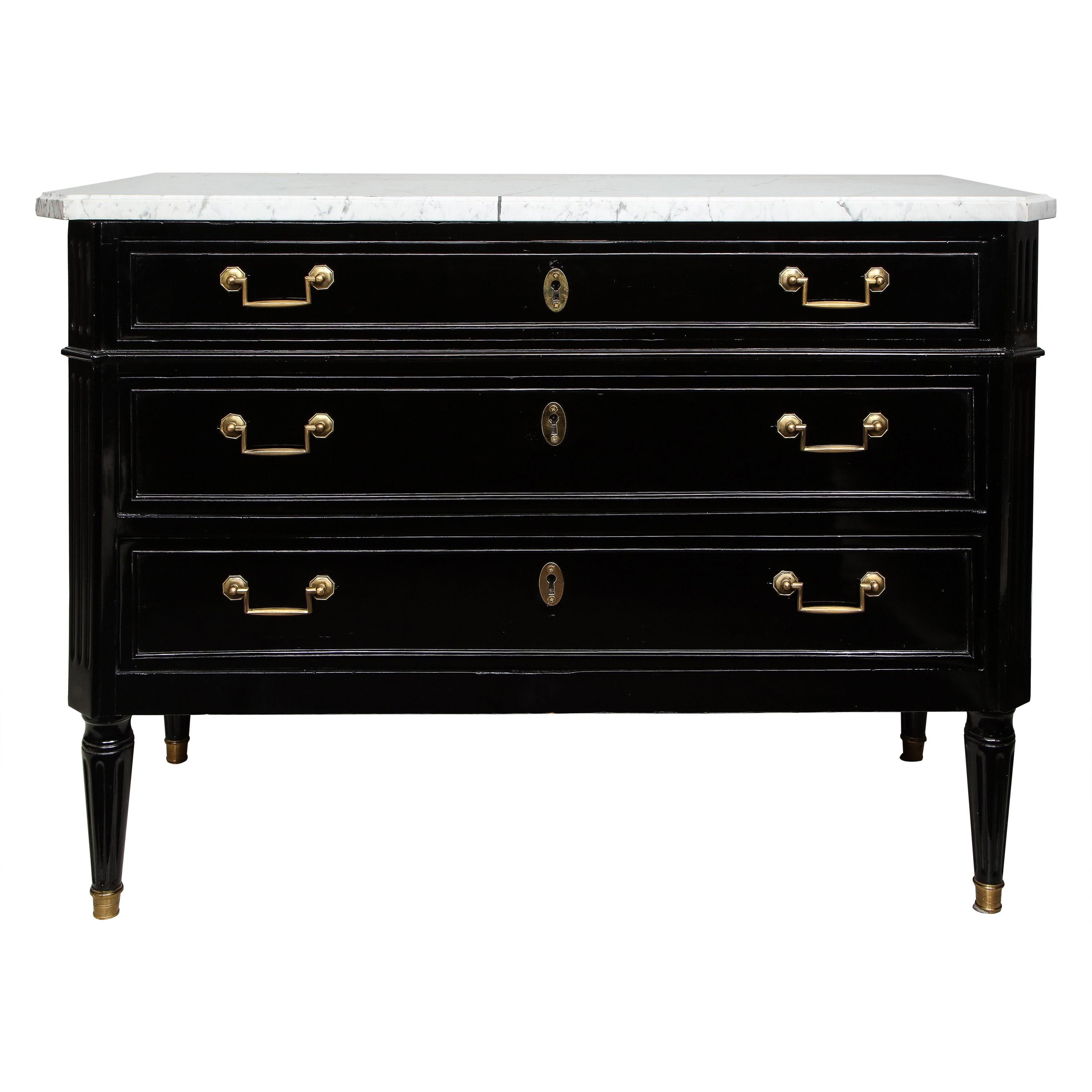 Directoire-Style Commode with Marble Top