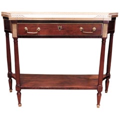 Directoire Style Console Desserte with Marble Top, France, circa 1910