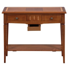 Konsolentisch im Directoire-Stil aus massivem Kirschbaumholz, geheime Schublade
