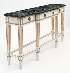 Directoire Style Console Table with Pietra Verde Marble