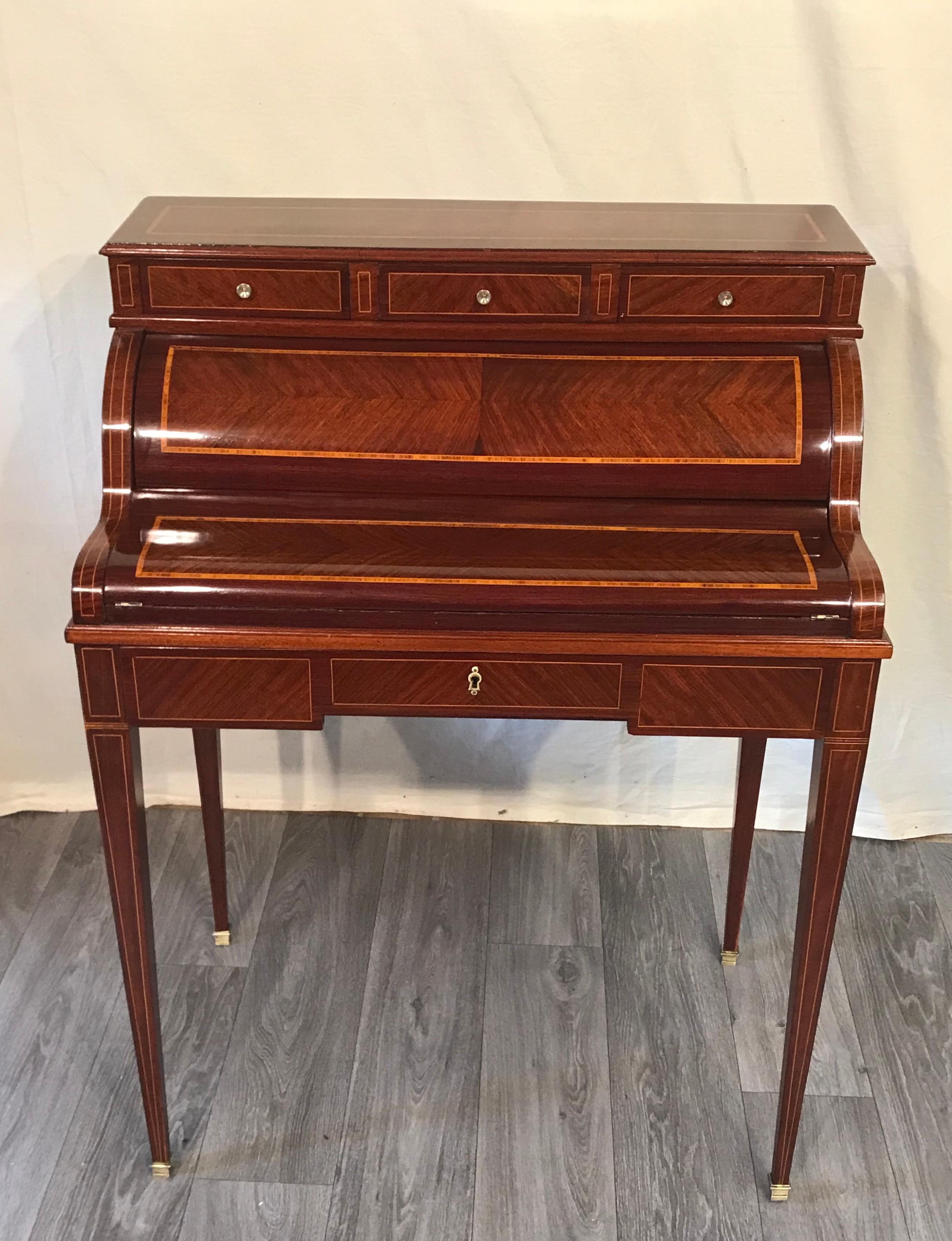 French Directoire Style Desk with Cylinder Top, France, 19th Century For Sale