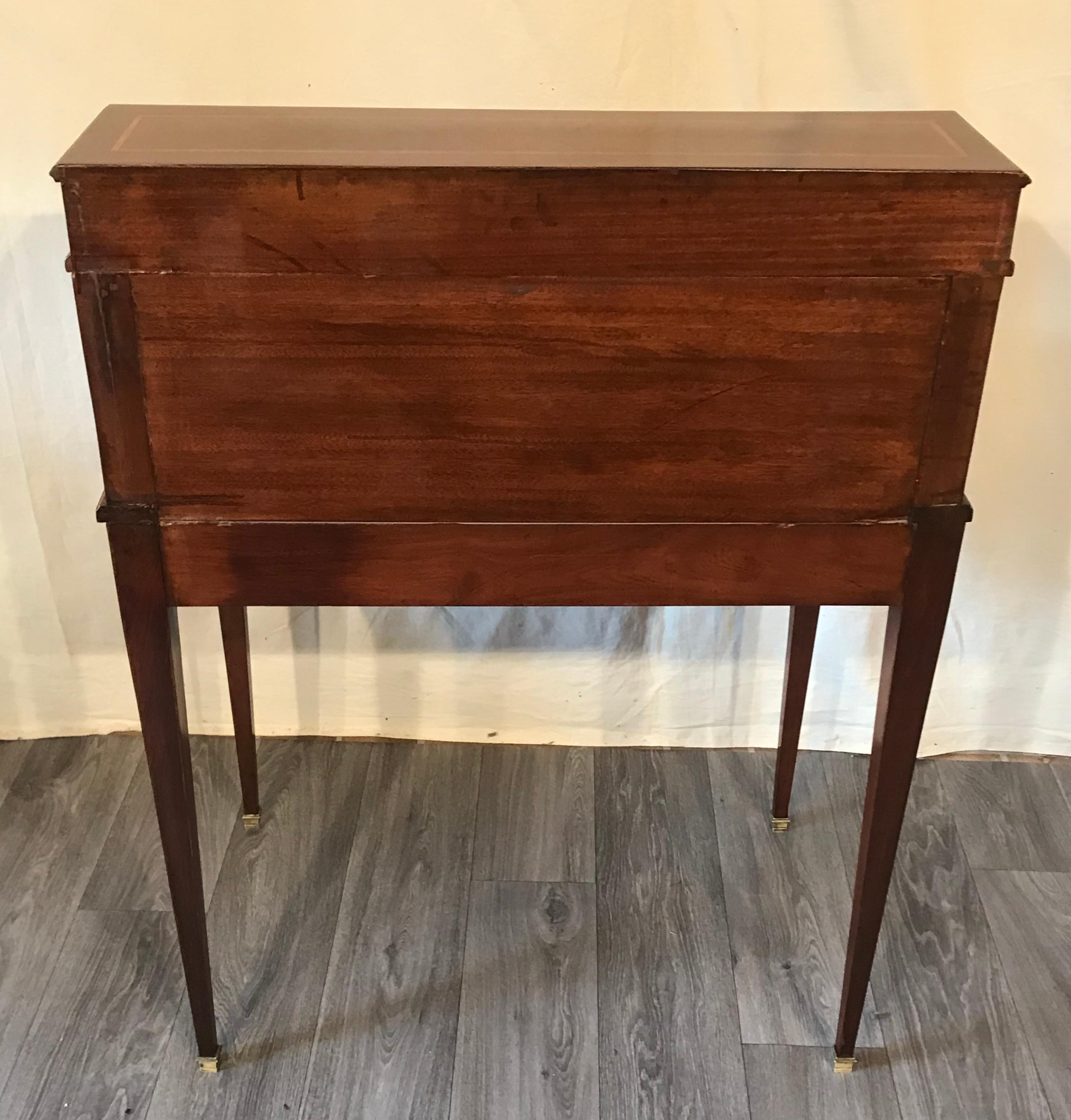 Inlay Directoire Style Desk with Cylinder Top, France, 19th Century For Sale