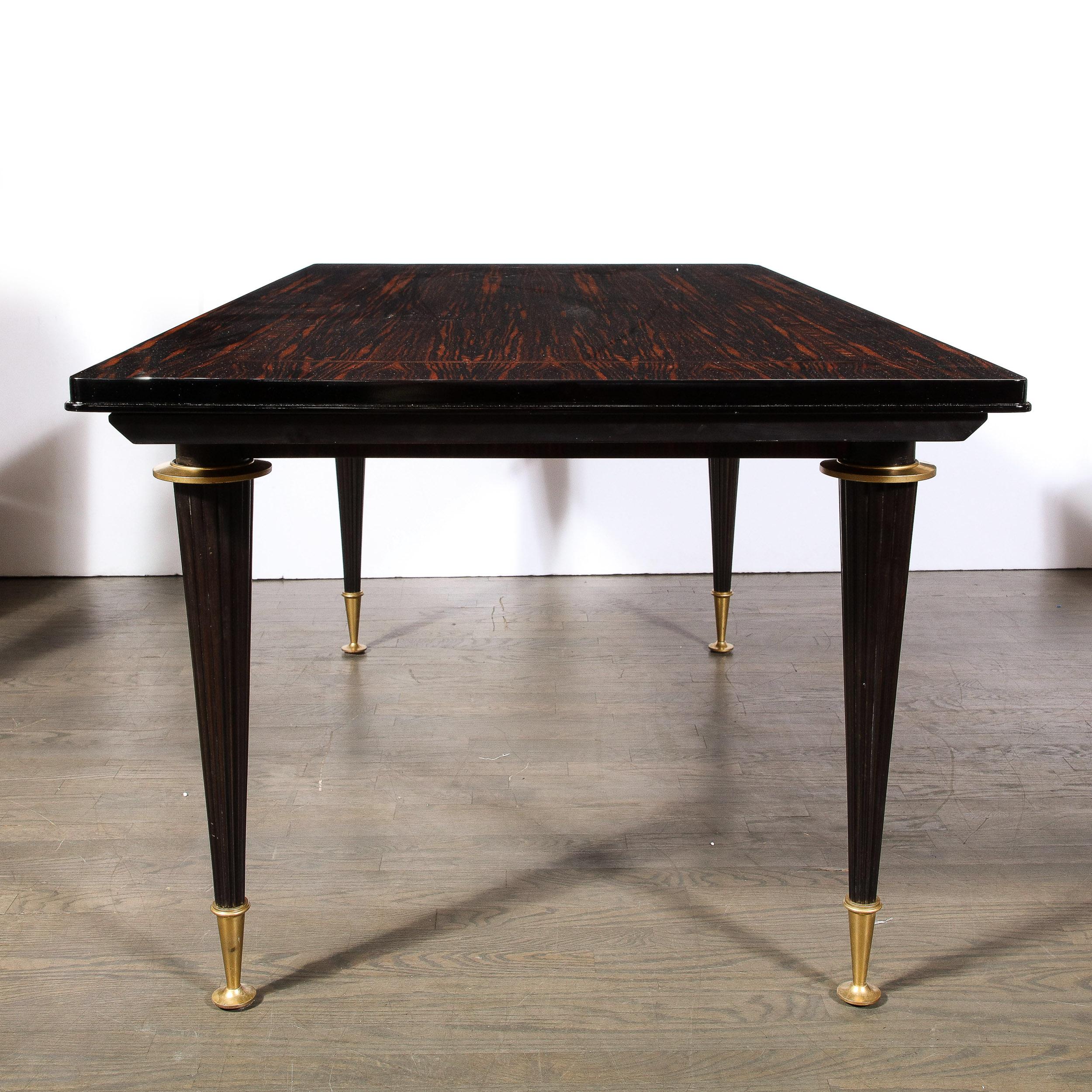 Directoire Style Dining Table in Bookmatched and Inlaid Macassar w/Bronze Mounts For Sale 5