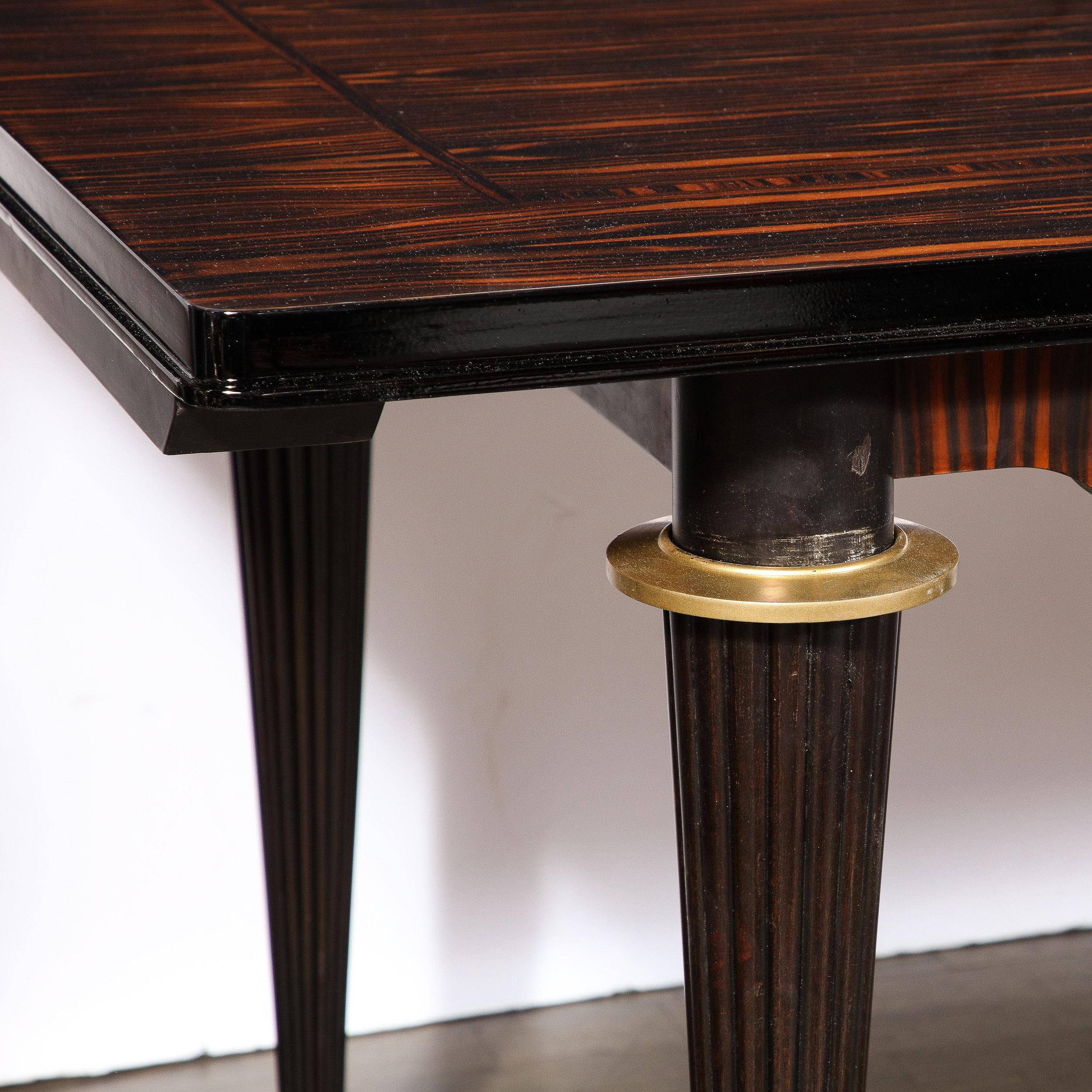 Directoire Style Dining Table in Bookmatched and Inlaid Macassar w/Bronze Mounts For Sale 2
