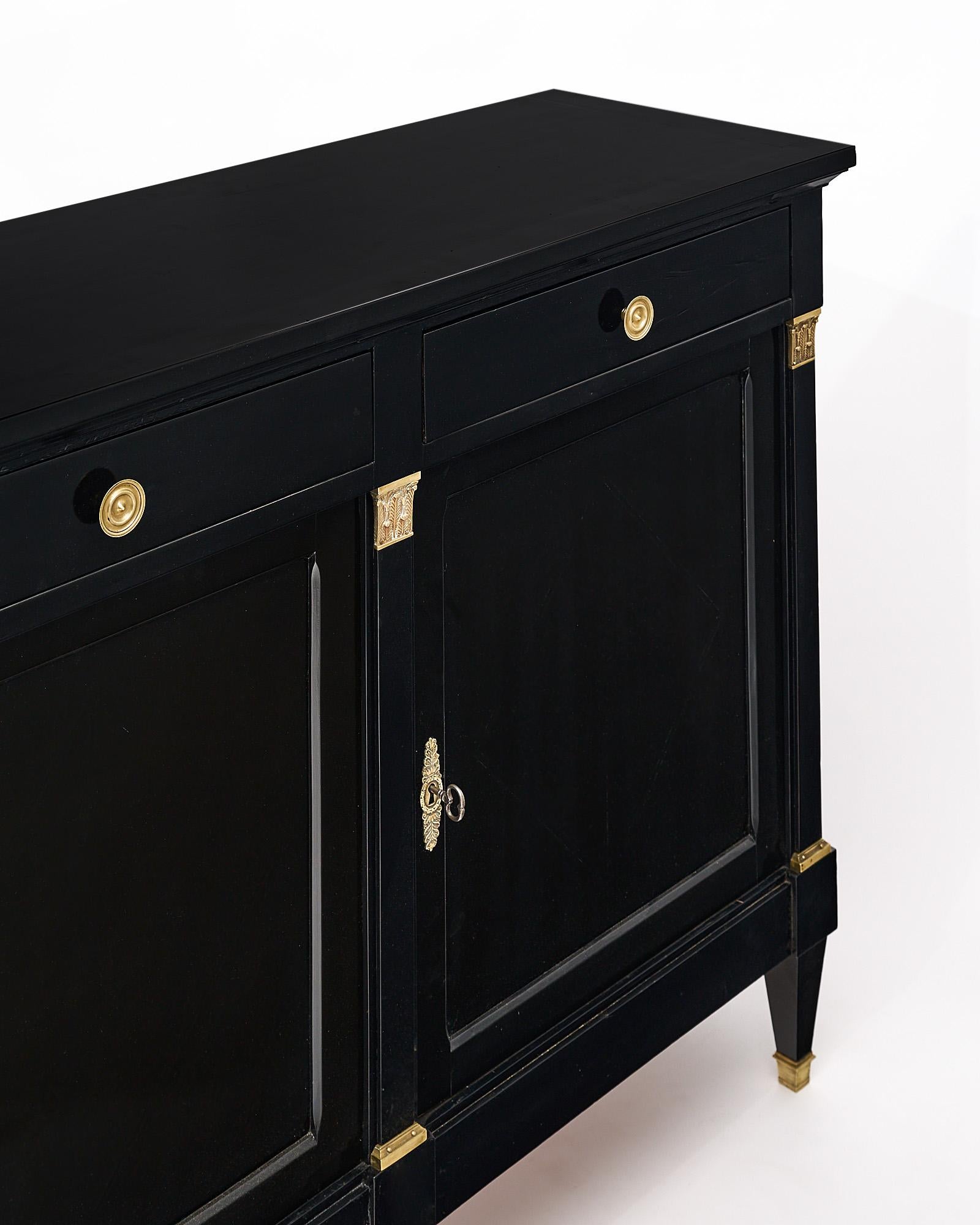 Directoire Style Ebonized Buffet In Good Condition In Austin, TX