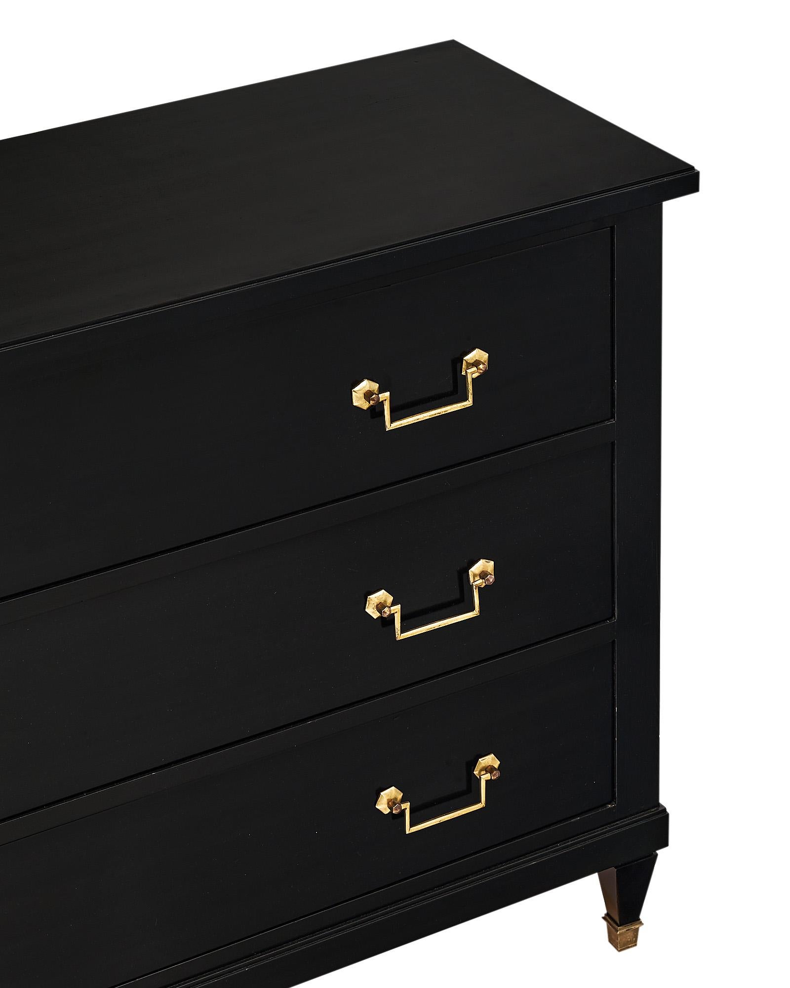 French Directoire Style Ebonized Chest of Drawers For Sale