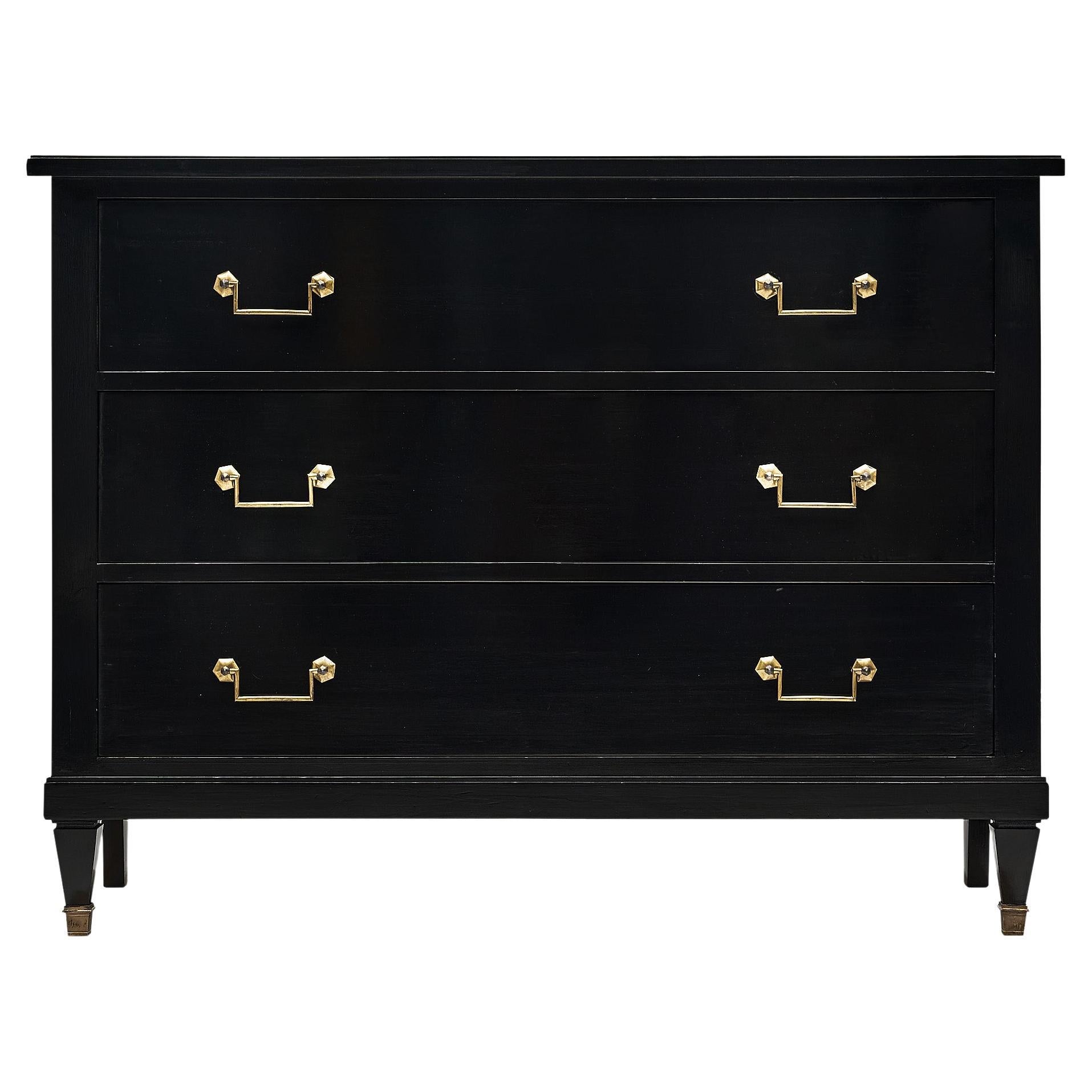 Directoire Style Ebonized Chest of Drawers For Sale