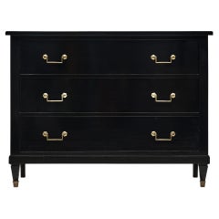 Antique Directoire Style Ebonized Chest of Drawers