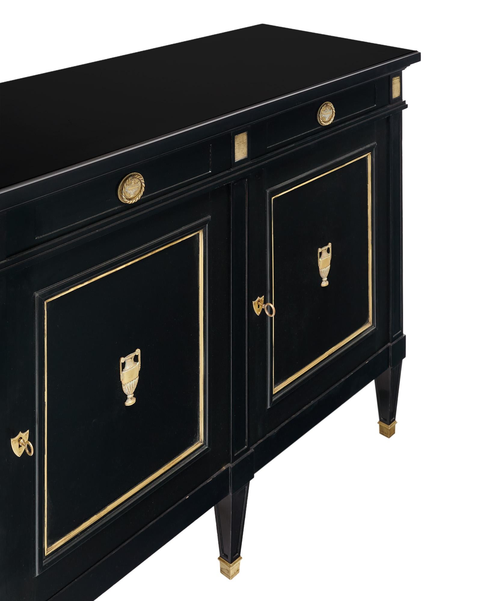 Early 20th Century Directoire Style Ebonized French Buffet For Sale