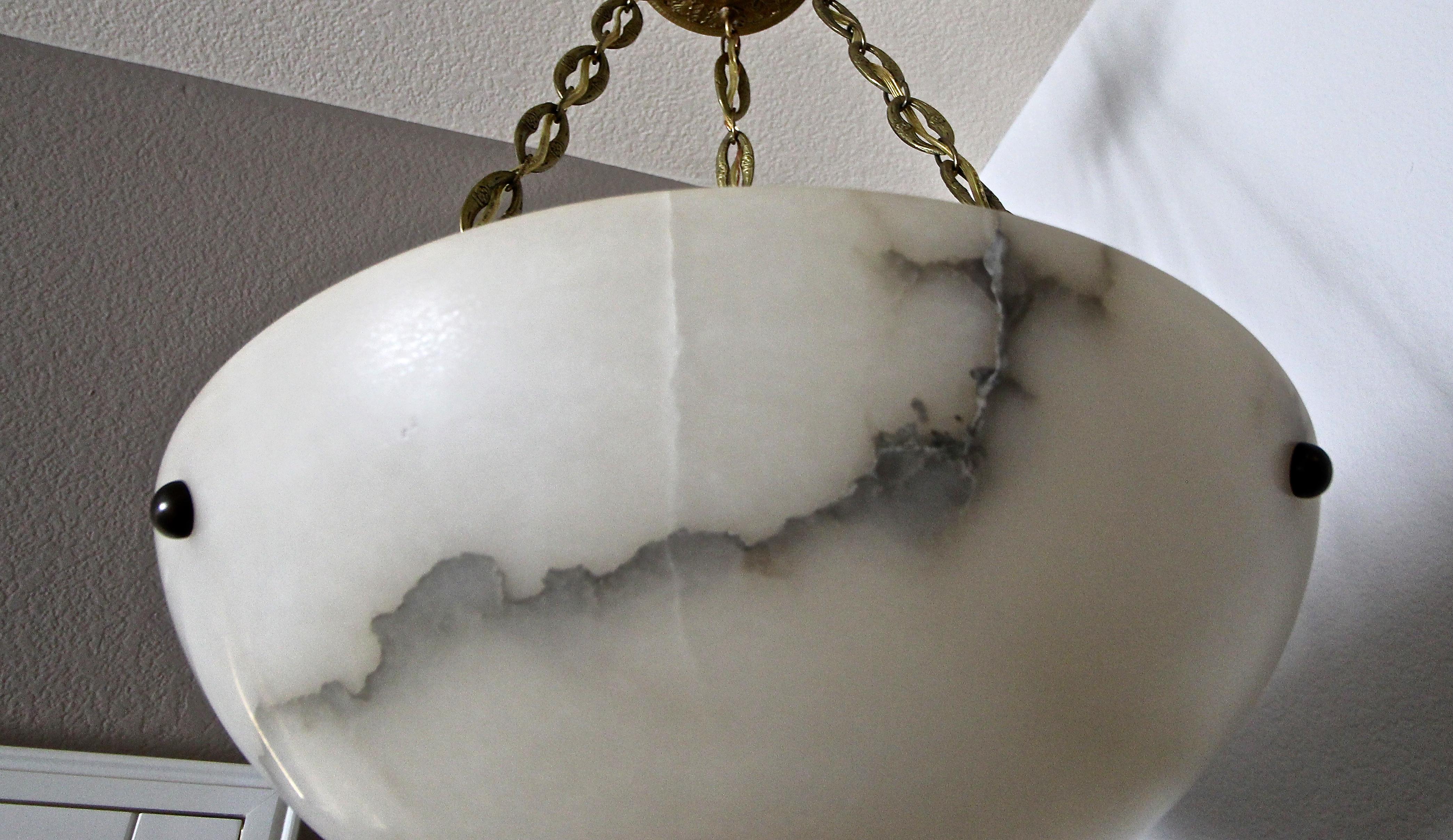 Directoire Style French Alabaster Chandelier Pendant Light 9
