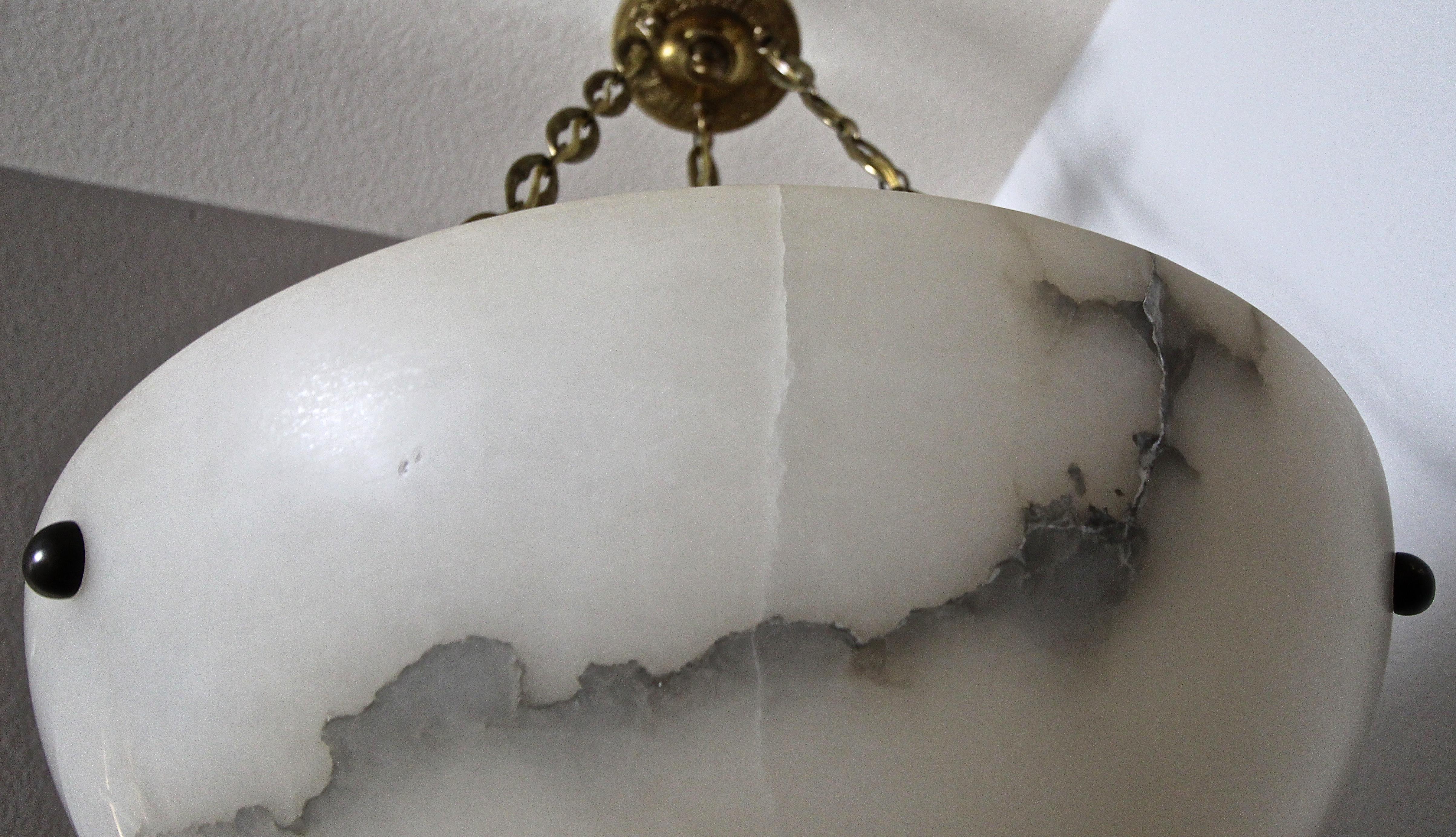 Directoire Style French Alabaster Chandelier Pendant Light 11