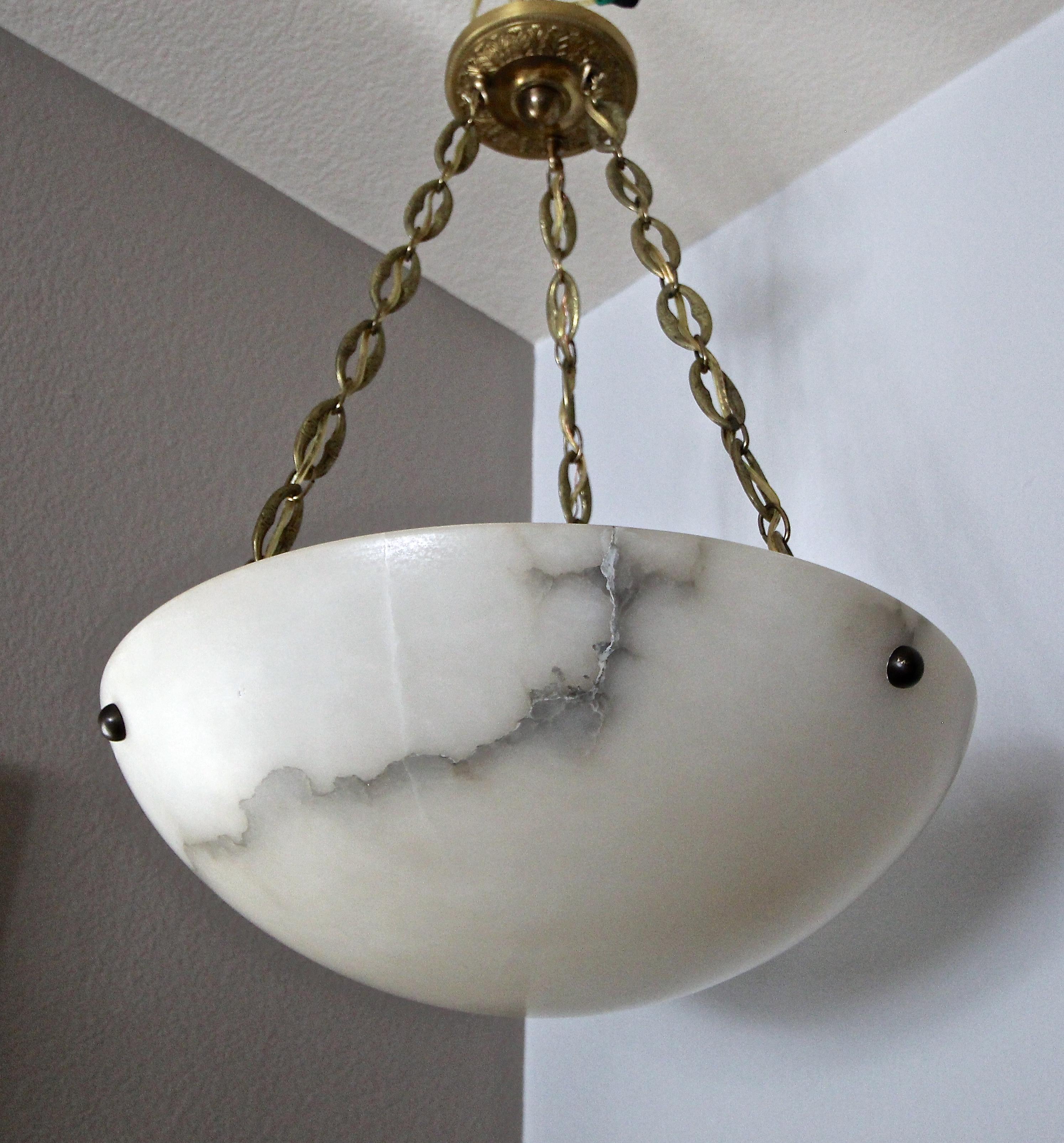 Directoire Style French Alabaster Chandelier Pendant Light 1