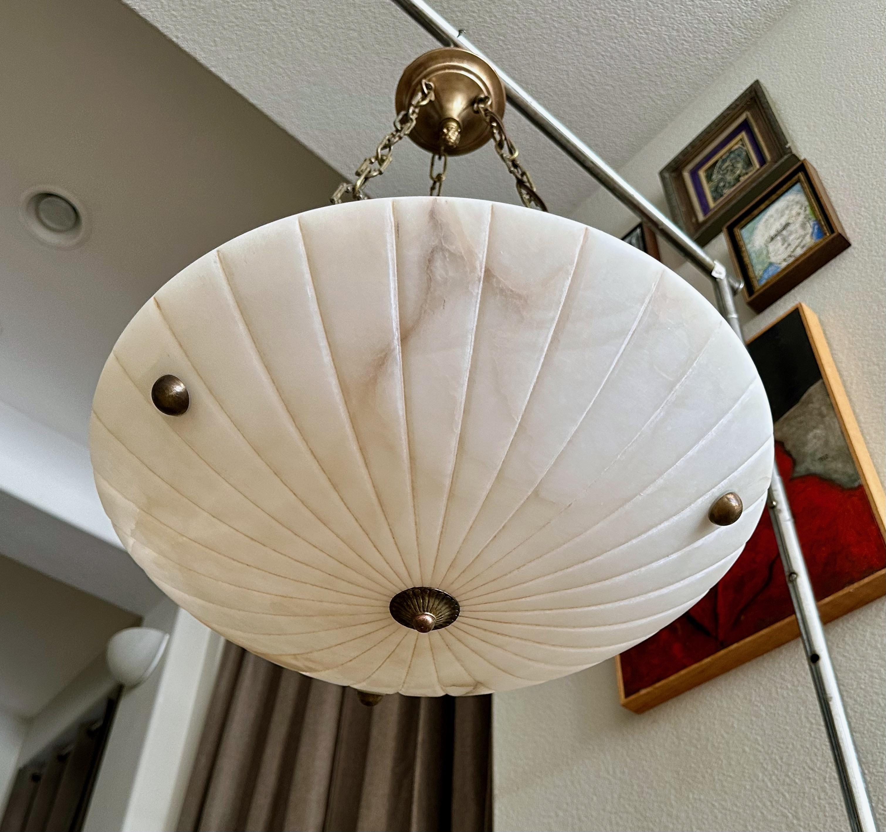 Lampadario a sospensione in alabastro francese in stile Directoire in vendita 4