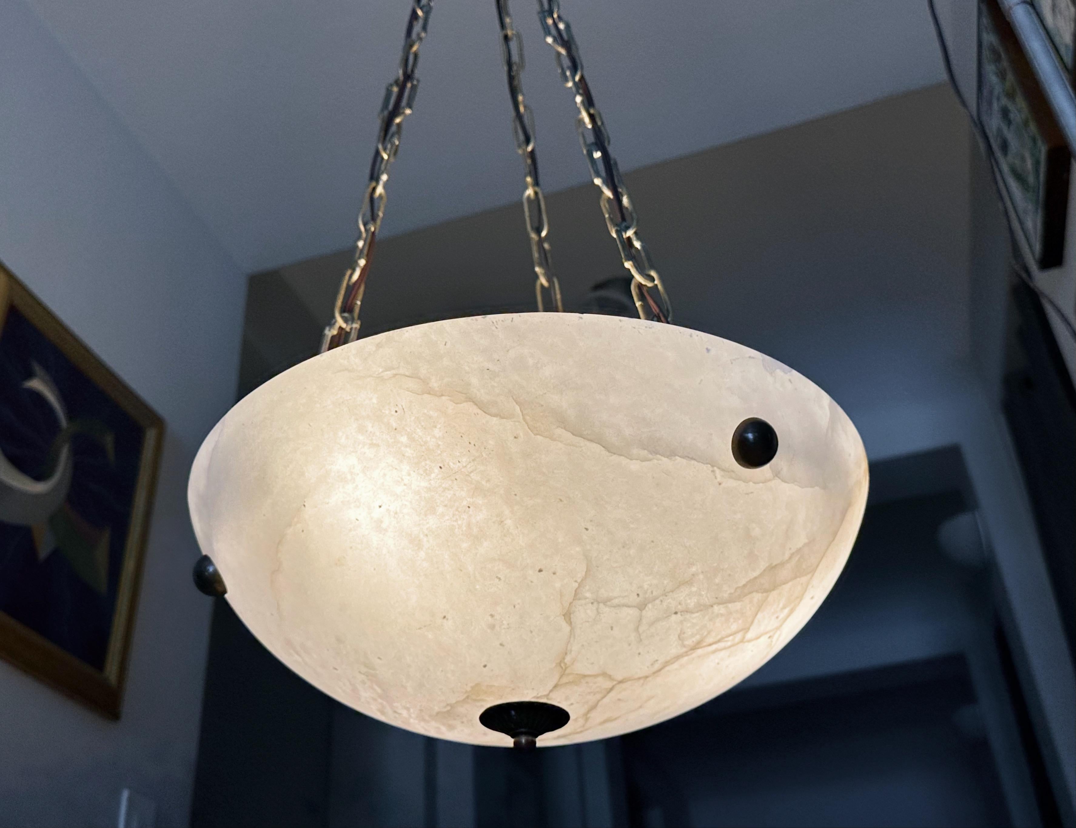 Lustre à pendentifs en albâtre de style Directoire en vente 6