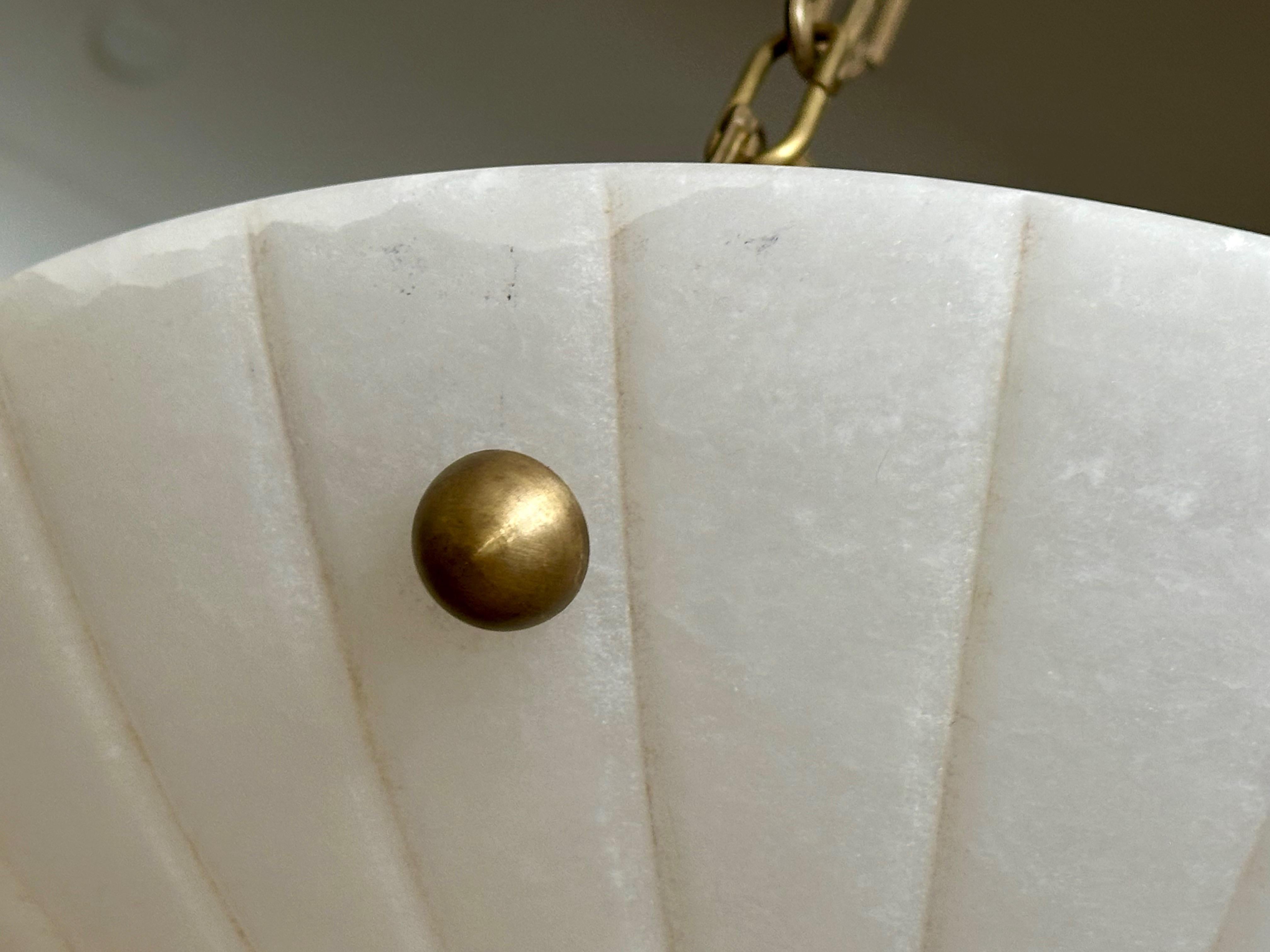 Directoire Style French Alabaster Pendant Chandelier in vendita 6