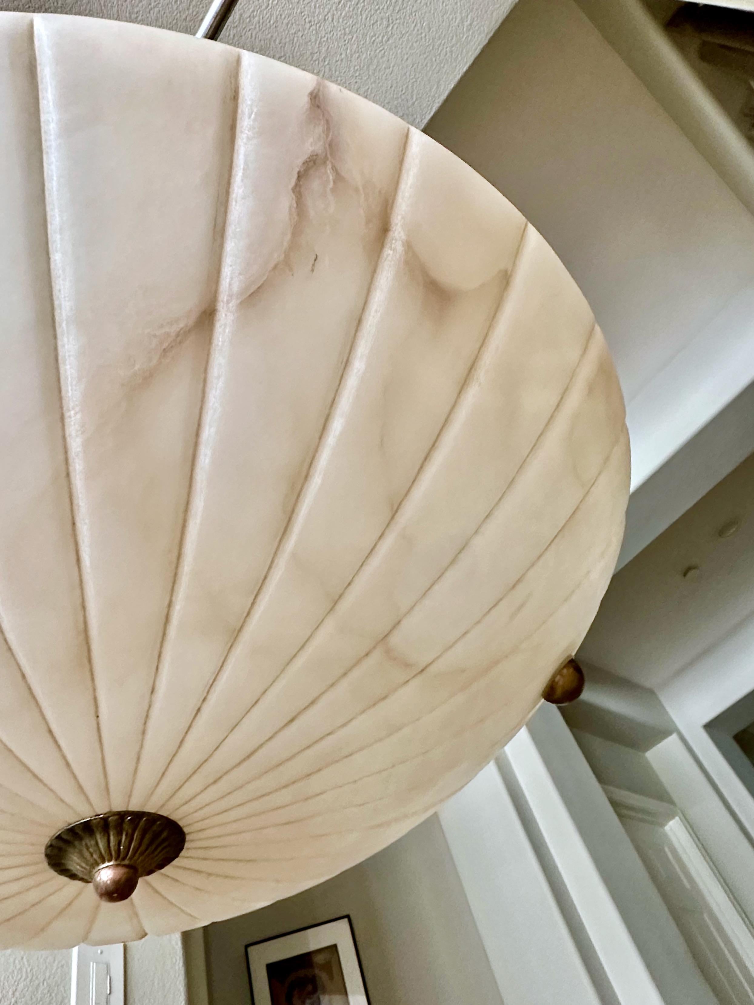 Lampadario a sospensione in alabastro francese in stile Directoire in vendita 7