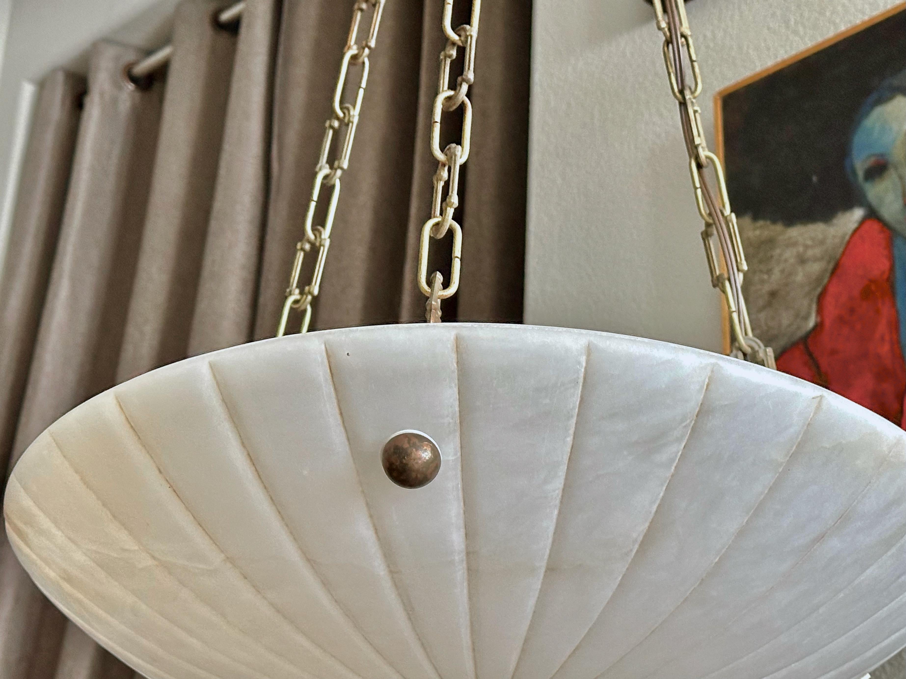 Lampadario a sospensione in alabastro francese in stile Directoire in vendita 8