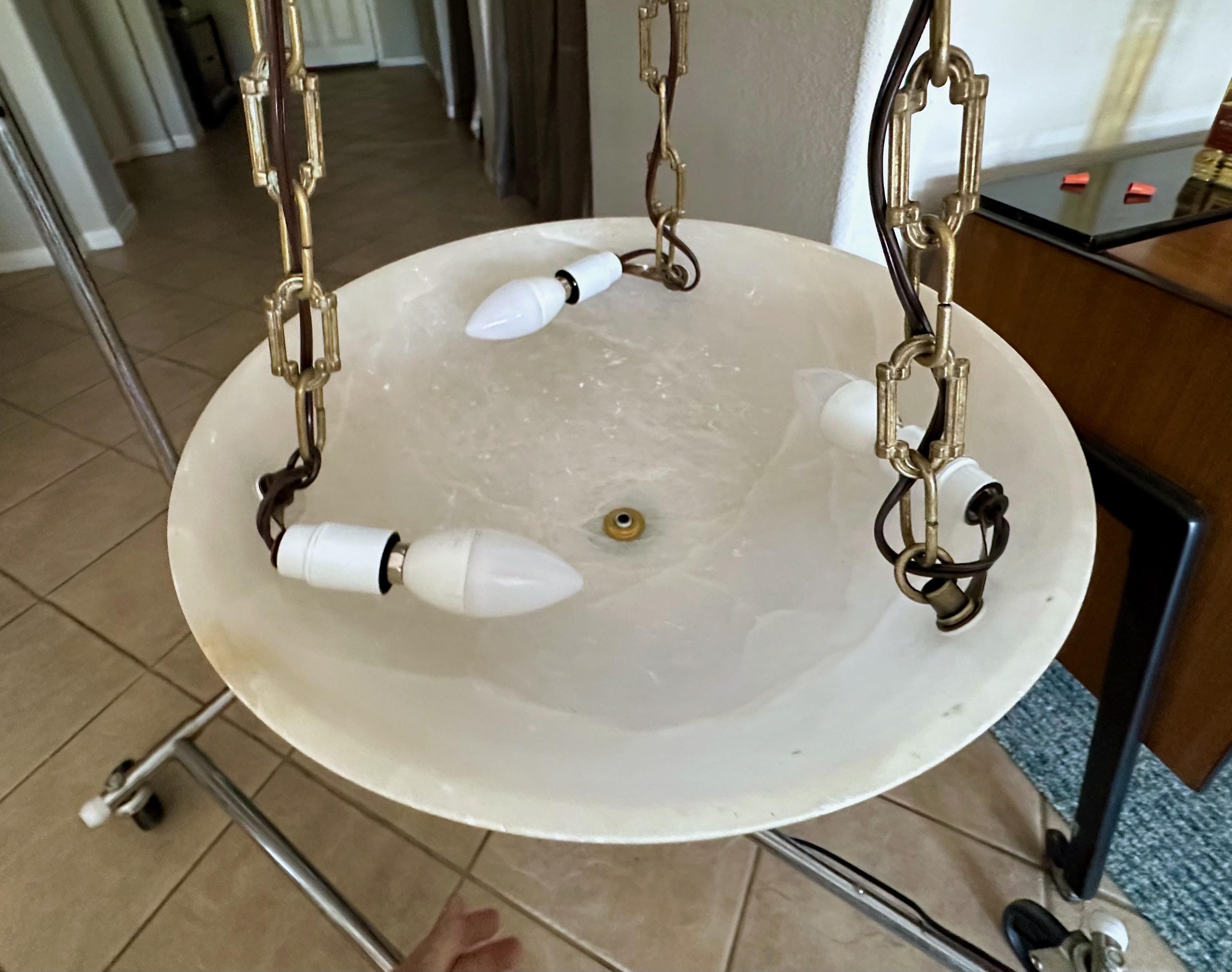 Lustre à pendentifs en albâtre de style Directoire en vente 9
