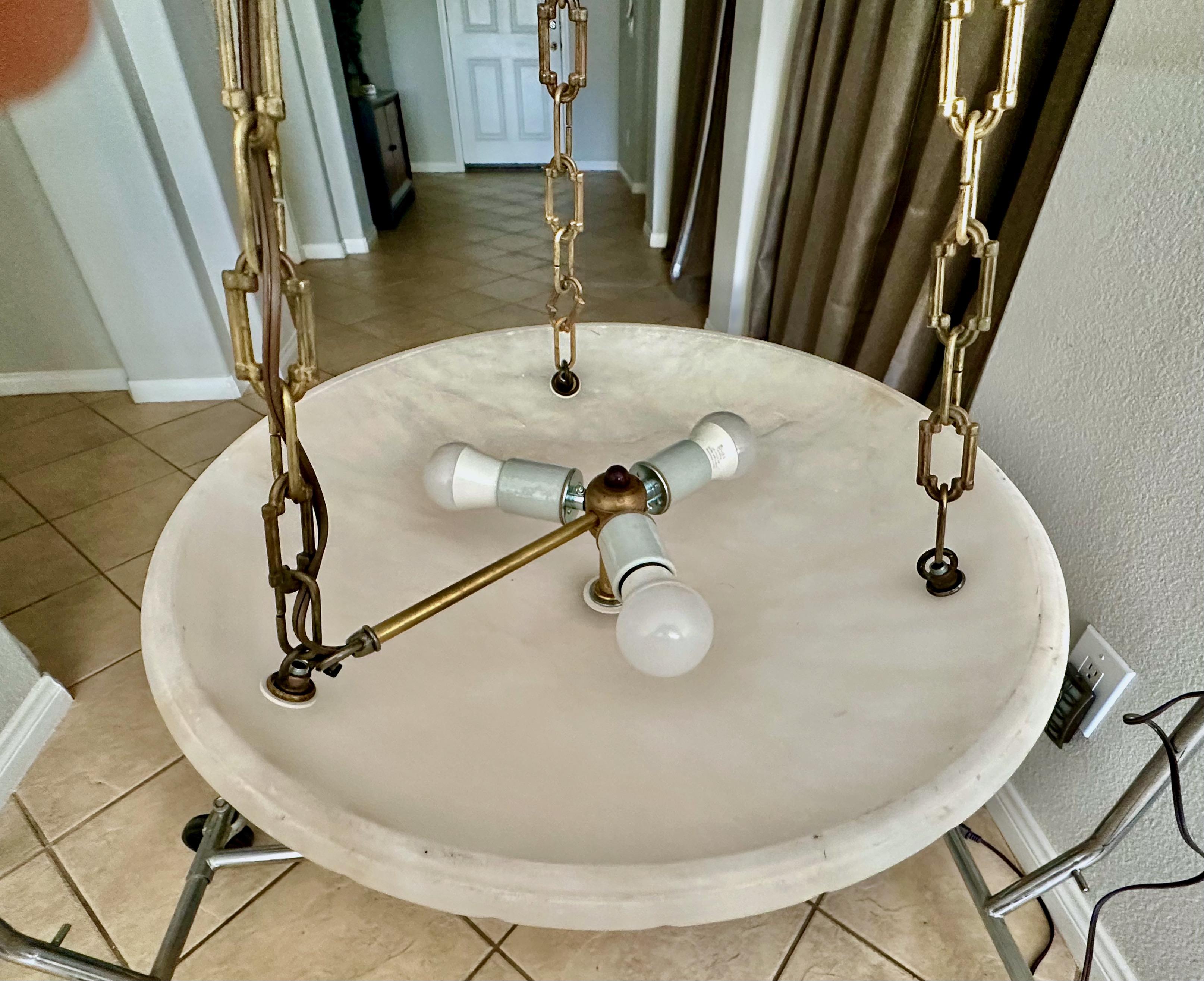 Lampadario a sospensione in alabastro francese in stile Directoire in vendita 9