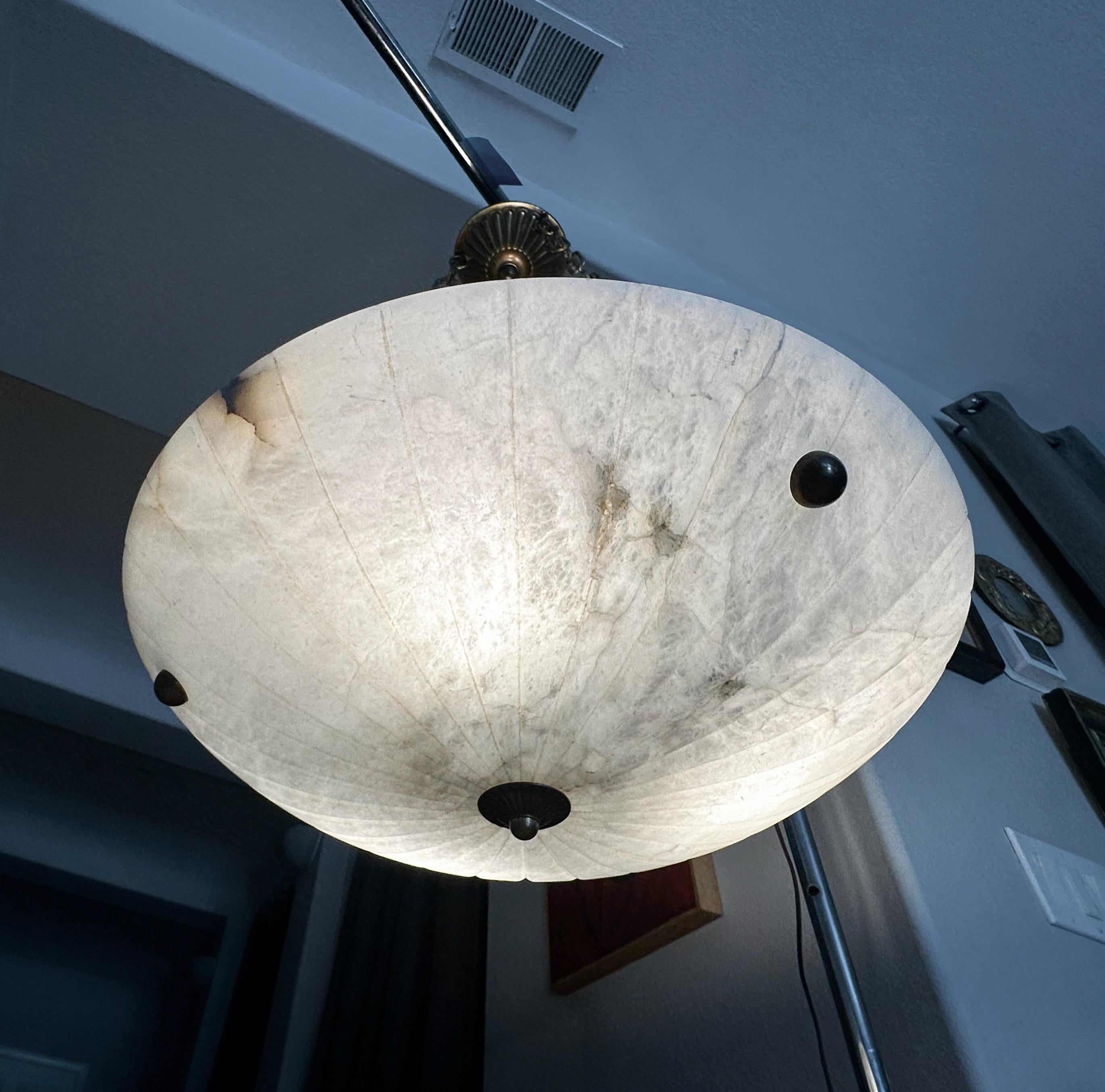 Lustre à pendentifs en albâtre de style Directoire en vente 10