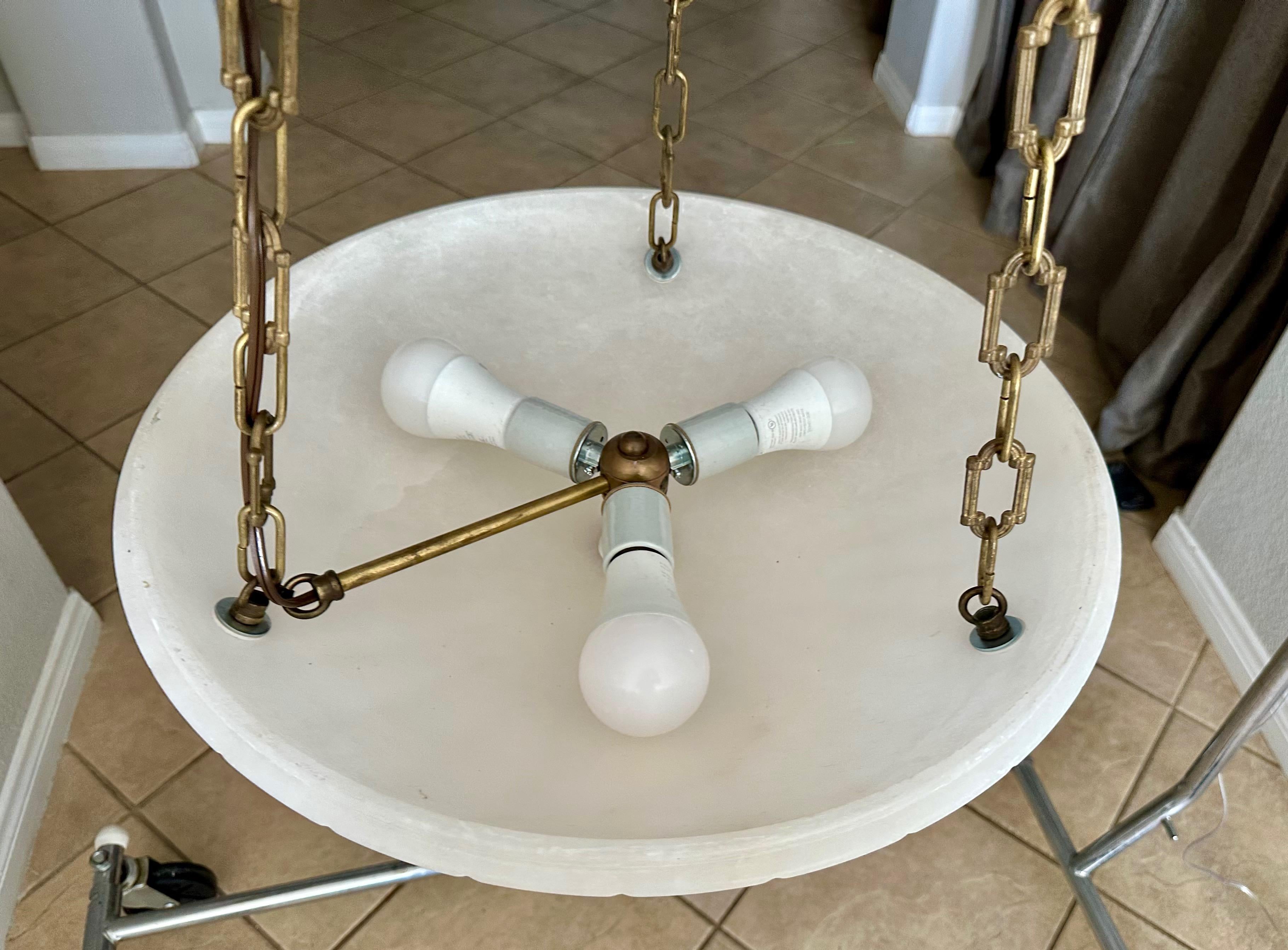 Directoire Style French Alabaster Pendant Chandelier in vendita 10