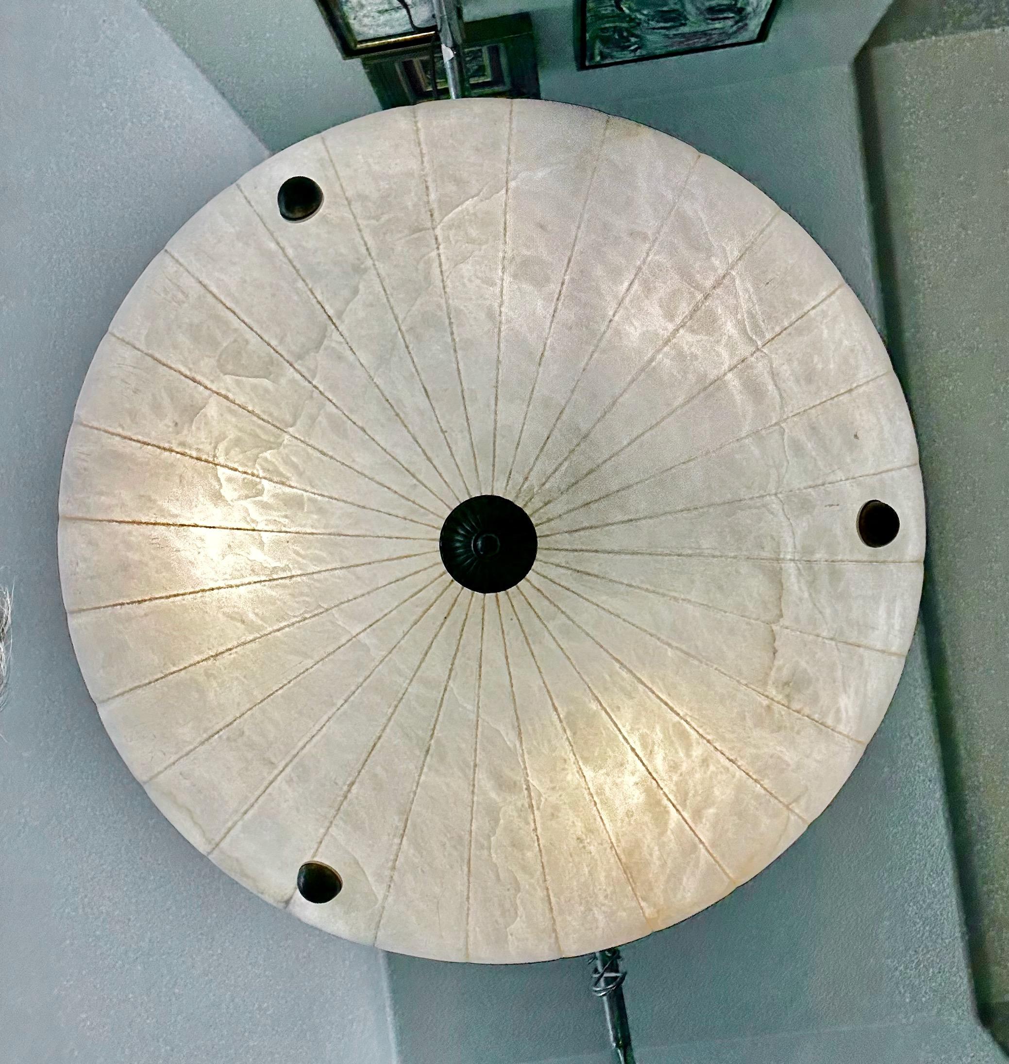 Lampadario a sospensione in alabastro francese in stile Directoire in vendita 12