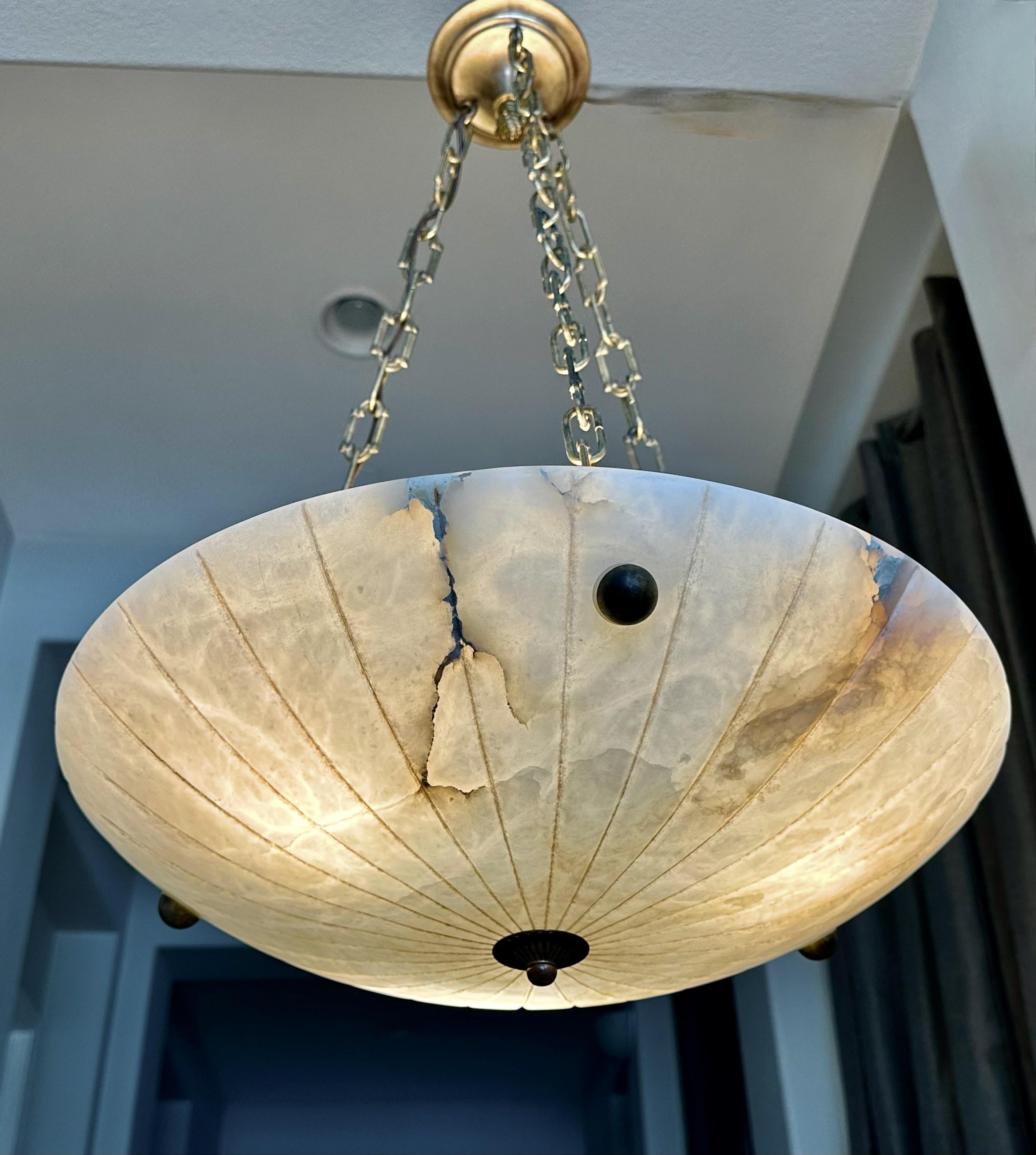 Lampadario a sospensione in alabastro francese in stile Directoire in vendita 14