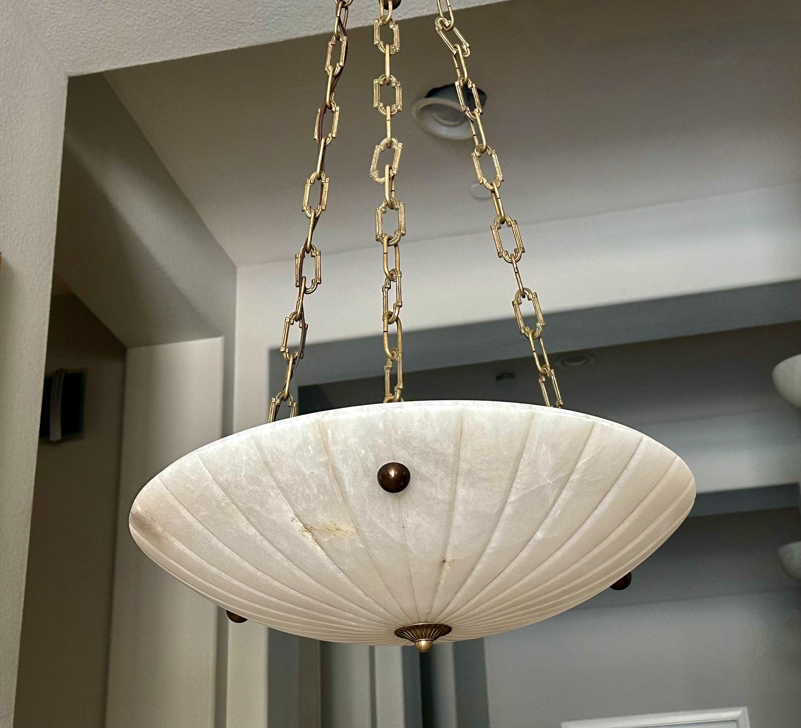 Lustre à pendentifs en albâtre de style Directoire en vente 3
