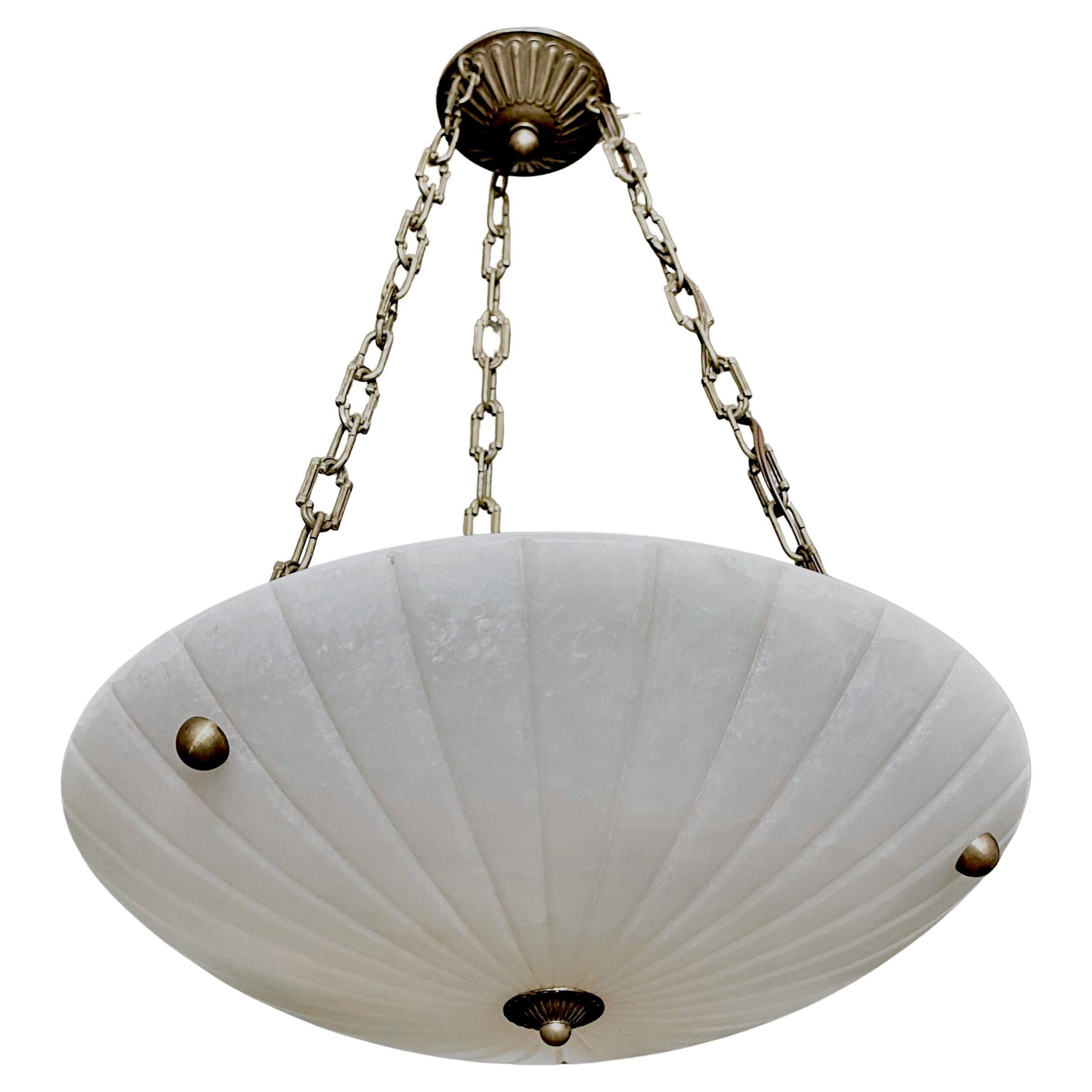 Directoire Style French Alabaster Pendant Chandelier in vendita