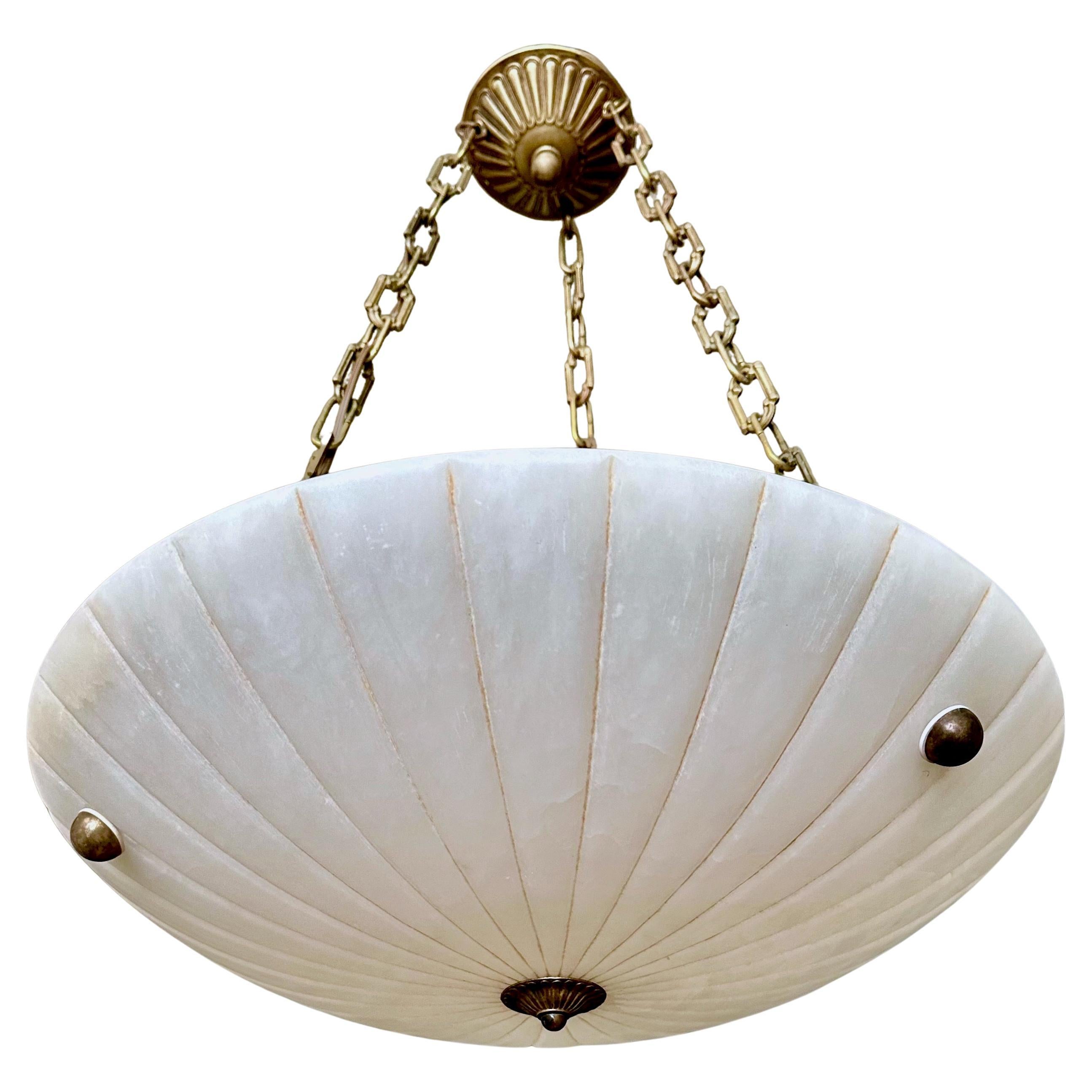 Directoire Style French Alabaster Pendant Chandelier