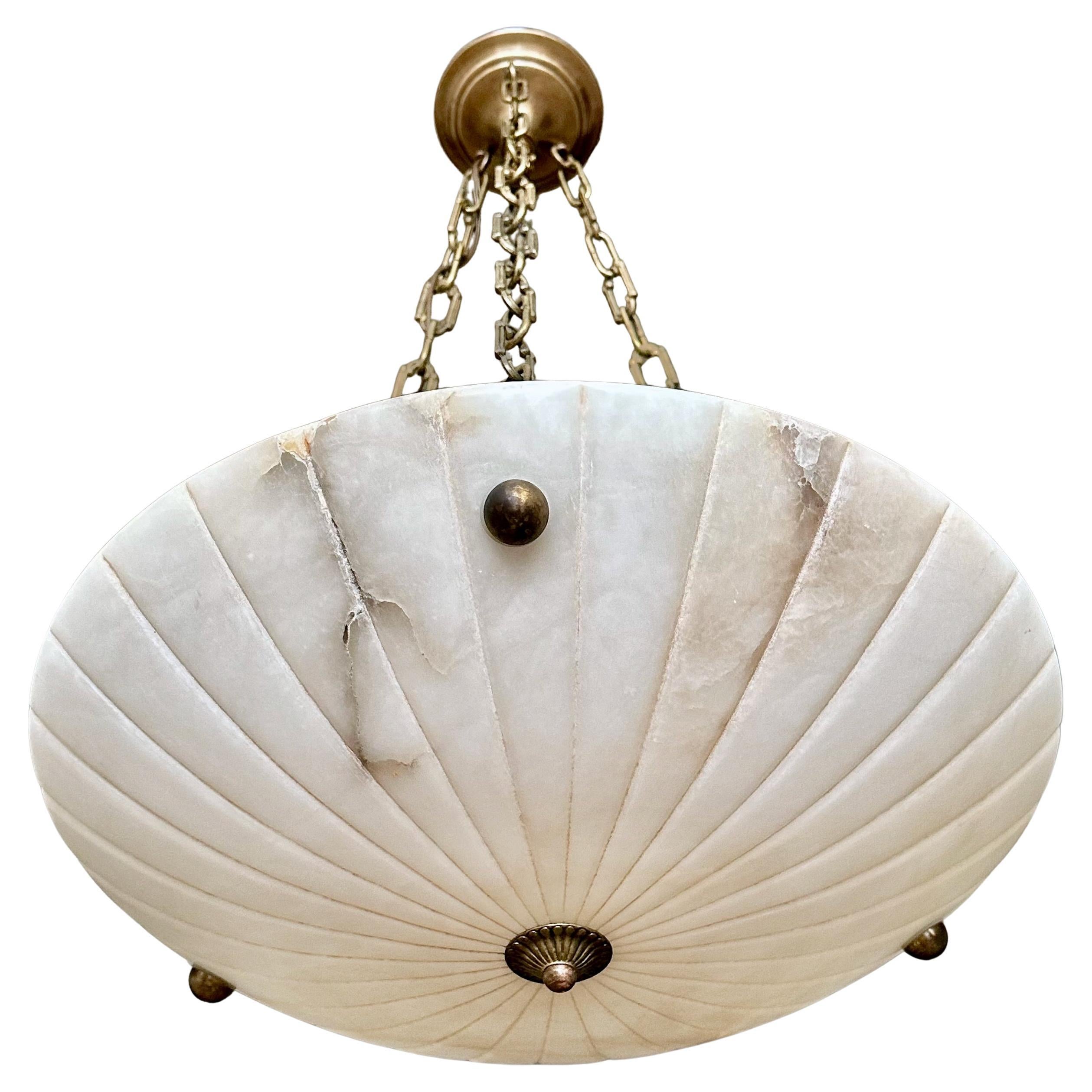 Directoire Style French Alabaster Pendant Chandelier