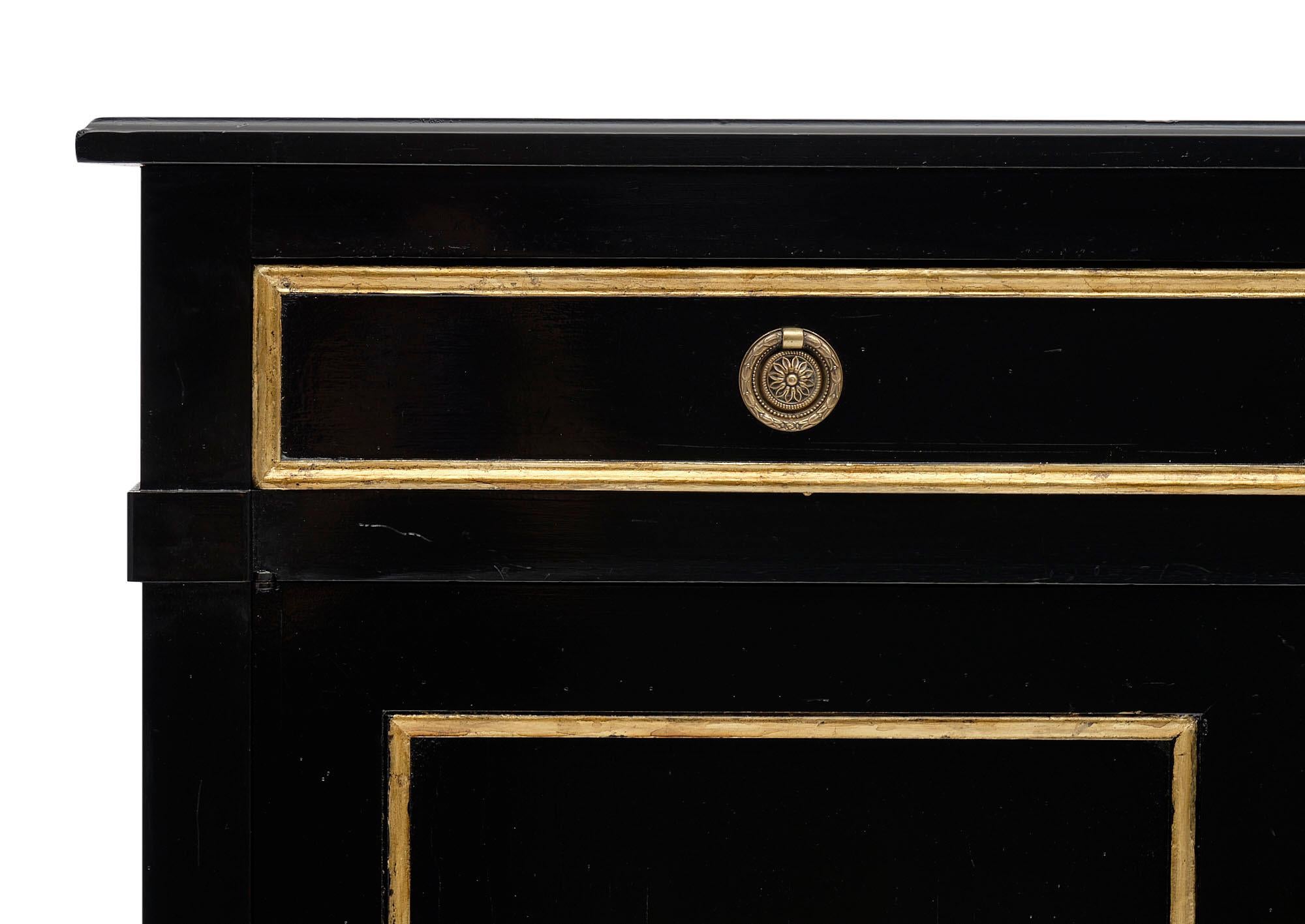 Bronze Directoire Style French Antique Ebonized Buffet