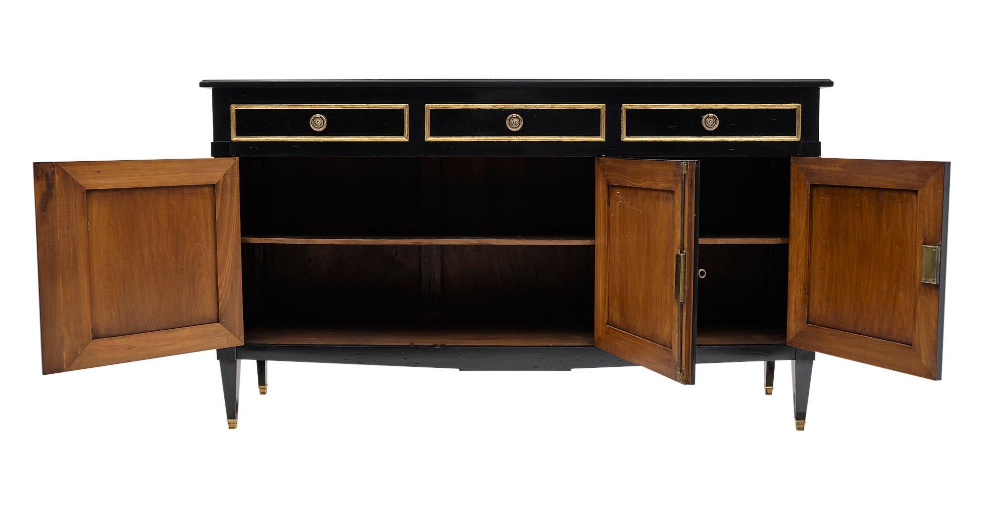 Directoire Style French Antique Ebonized Buffet 2
