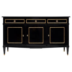 Directoire Style French Antique Ebonized Buffet