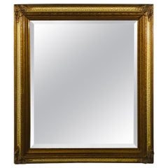 Directoire Style French Hand Carved Gilded Patinated Frame Wall or Table Mirror