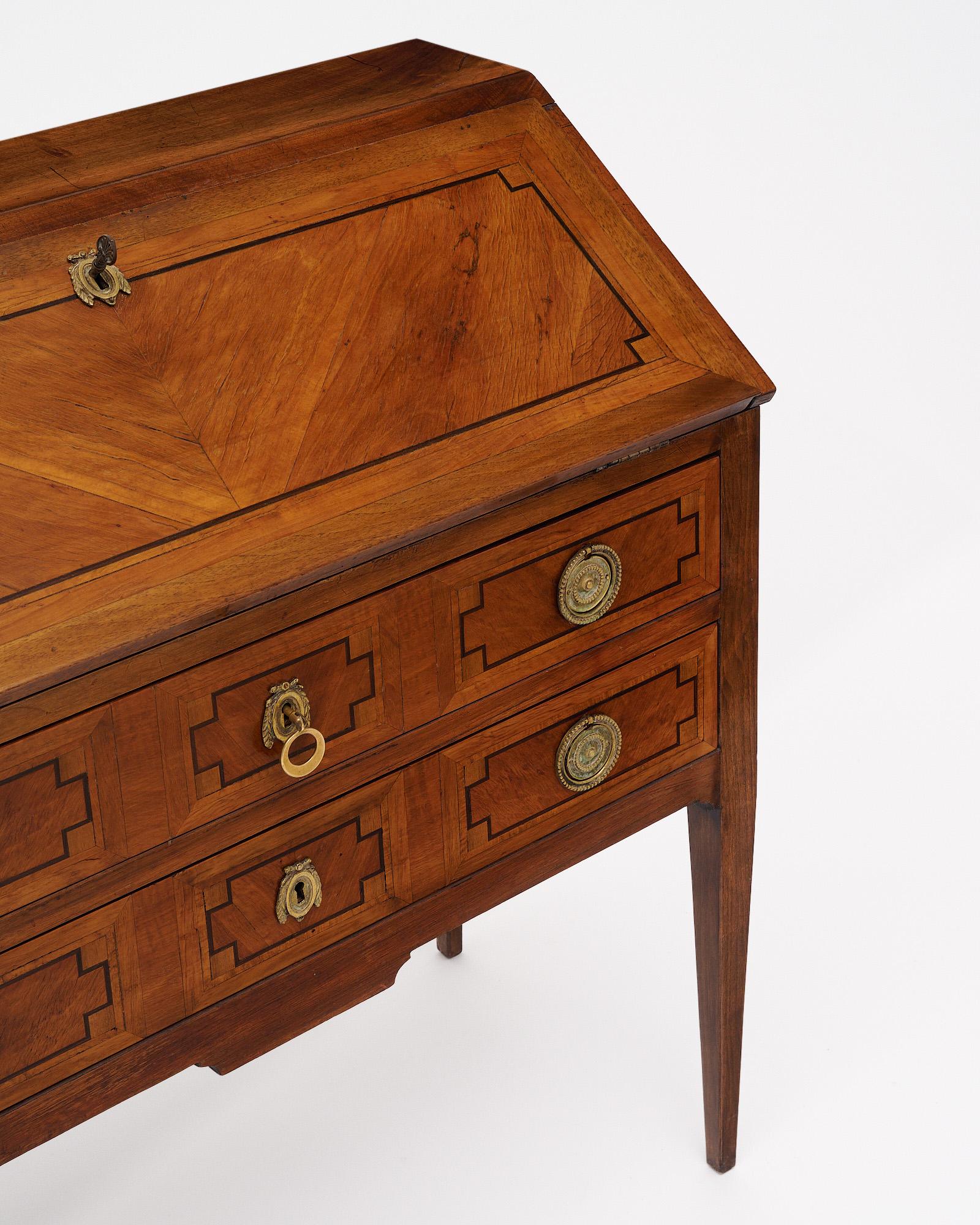 Brass Directoire Style French Secretary Desk