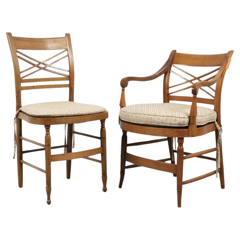 Directoire Style Fruitwood Chairs, 2 For Sale