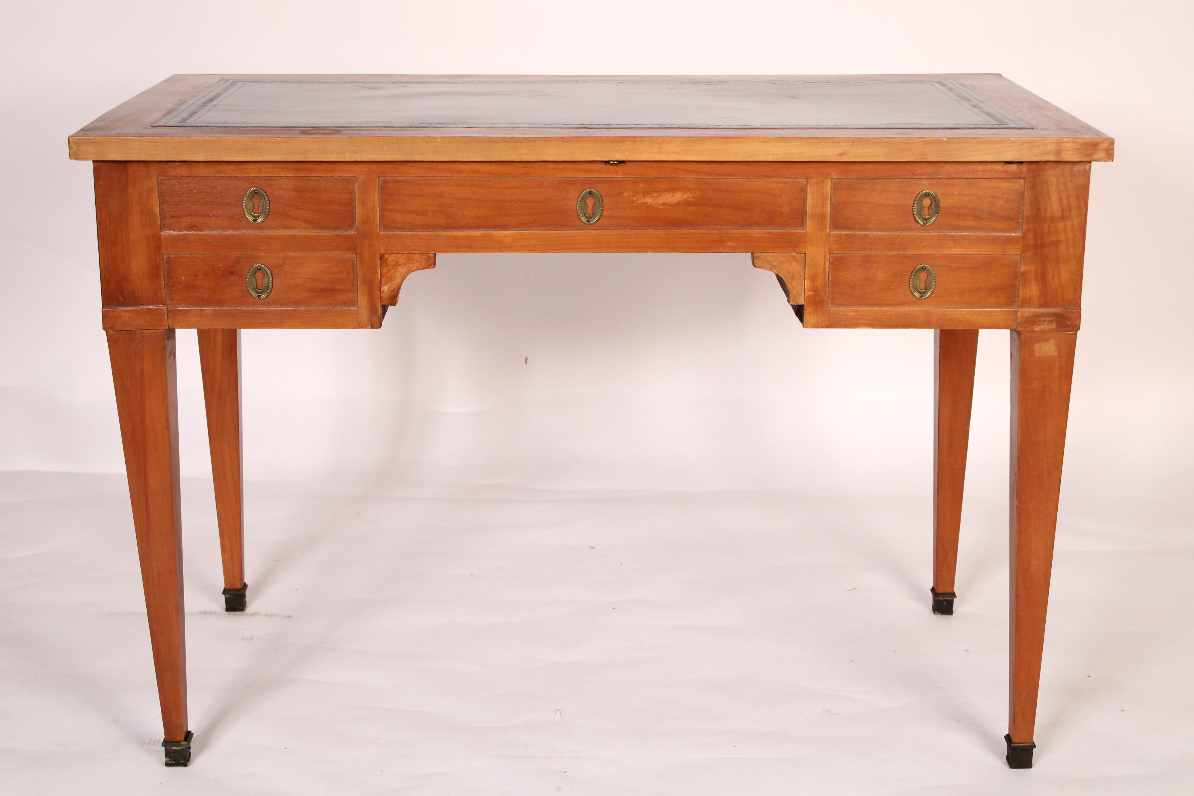 Leather Directoire Style Fruitwood Writing table / Desk