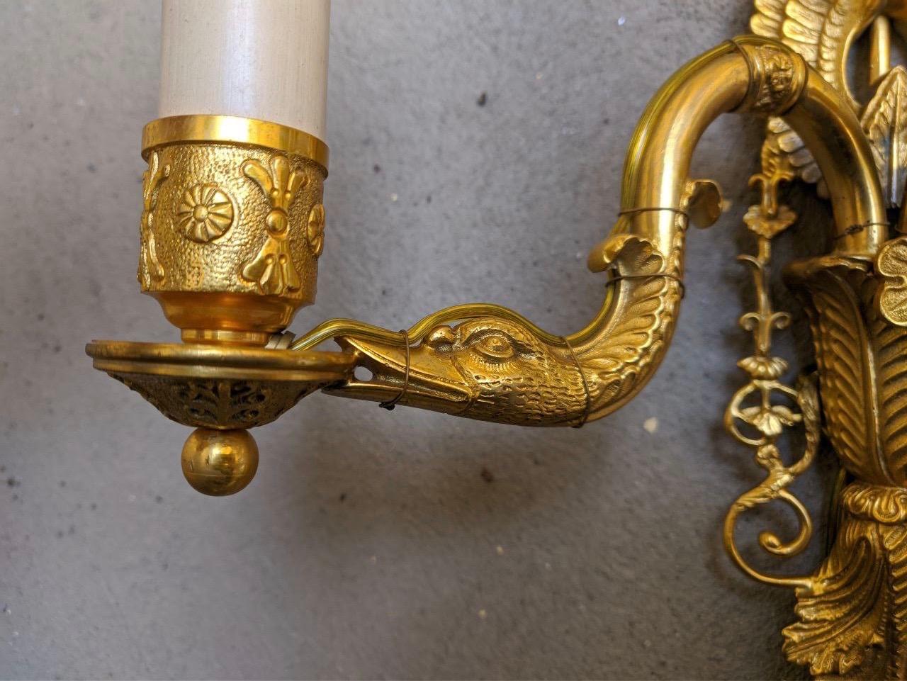 Directoire Style Gilt Bronze Sconce by Gherardo degli Albizzi In New Condition For Sale In Florence, Tuscany