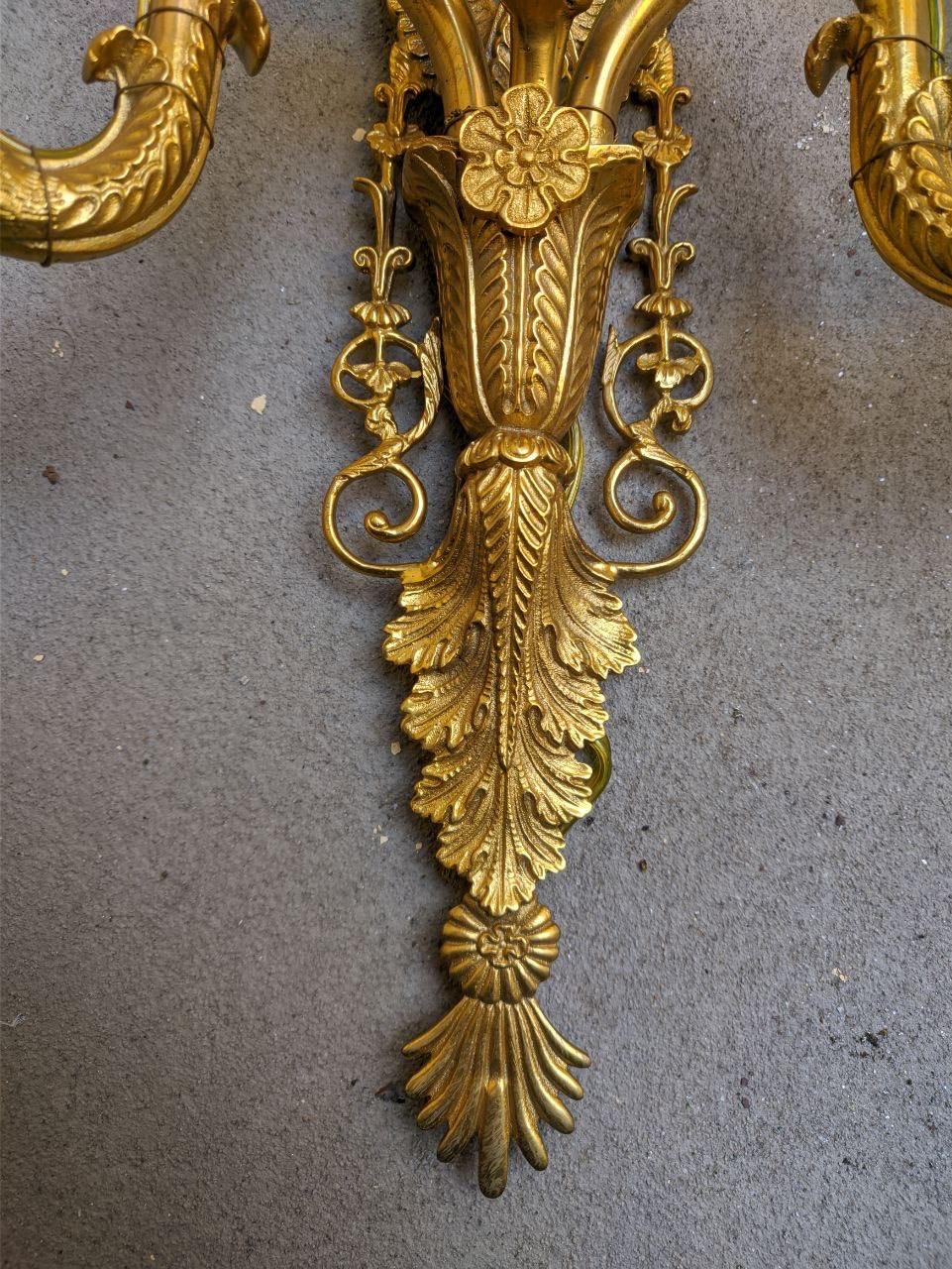 Contemporary Directoire Style Gilt Bronze Sconce by Gherardo degli Albizzi For Sale