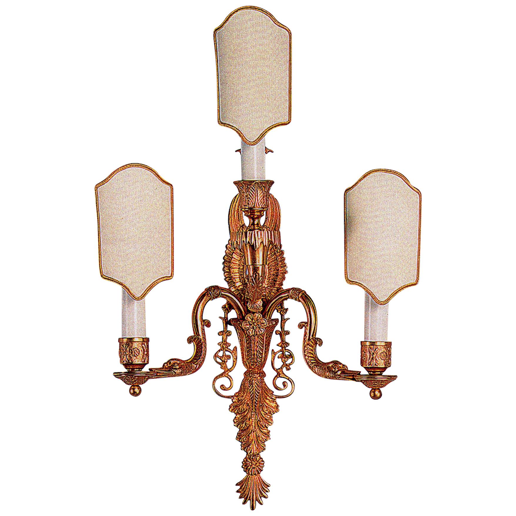 Directoire Style Gilt Bronze Sconce by Gherardo degli Albizzi For Sale