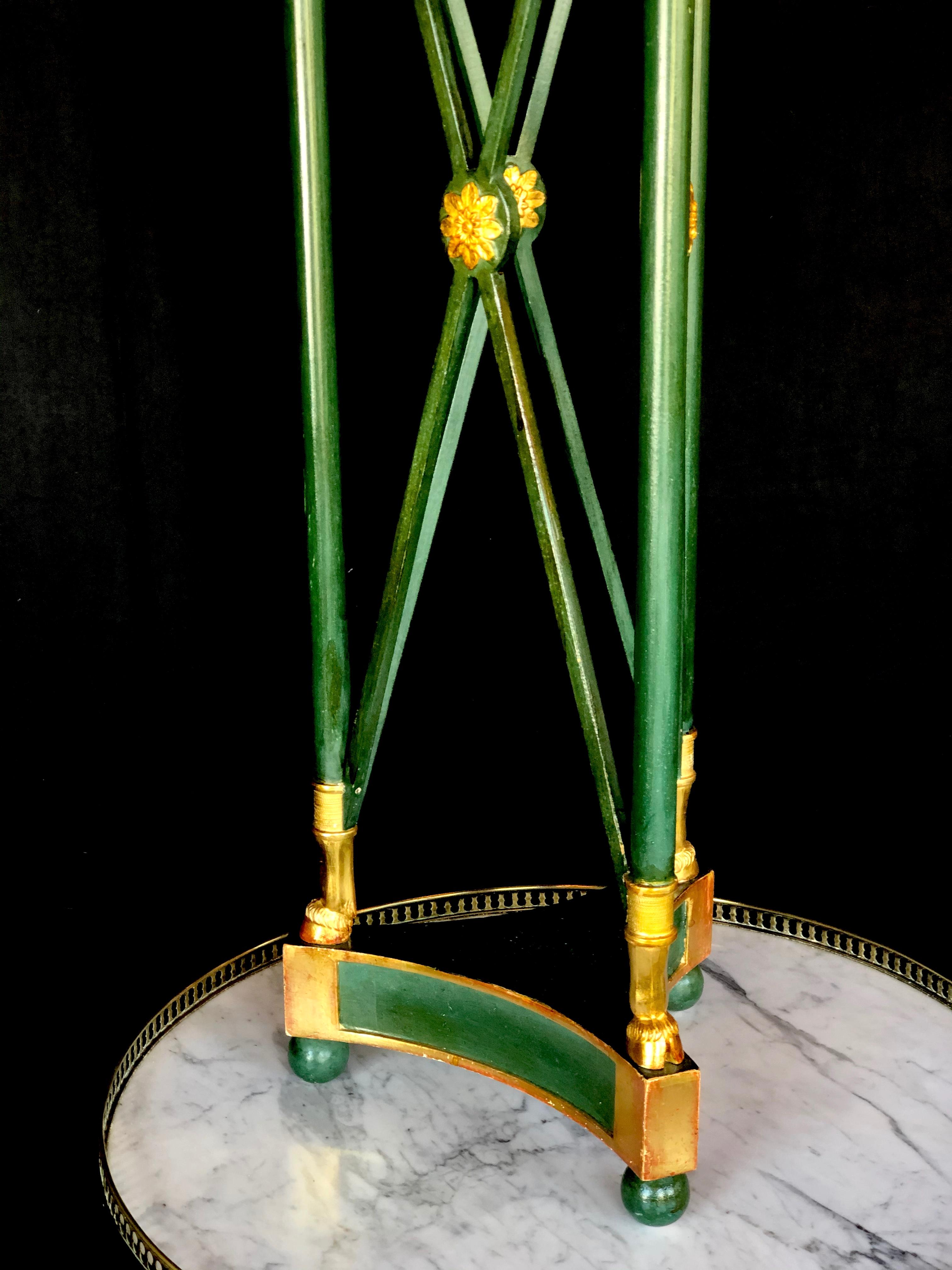 Directoire Style Green Painted & Gilt Stand In Good Condition In Nashville, TN