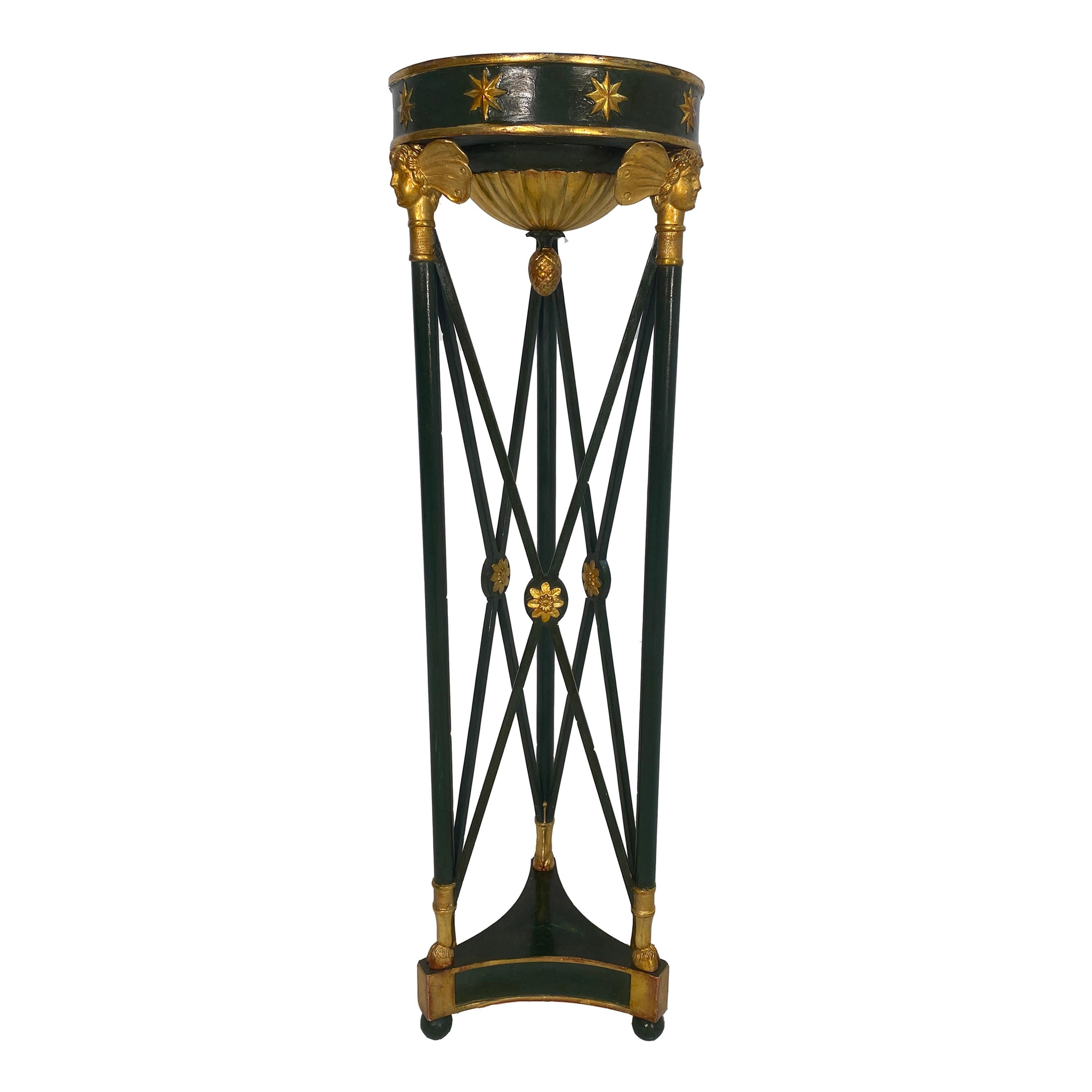 Directoire Style Green Painted & Gilt Stand