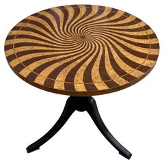 Directoire Style Gustav Carroll Marquetry Inlaid Tilt Top Tea Table