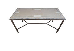 Directoire Style Italian Wrought Iron & Scagliola Marble Table