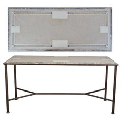 Mesa Italiana de Hierro Forjado y Mármol Scagliola Estilo Directoire