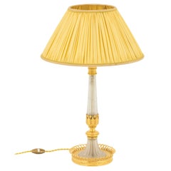 Directoire Style Lamp in Glass and Gilt Bronze, 1950s